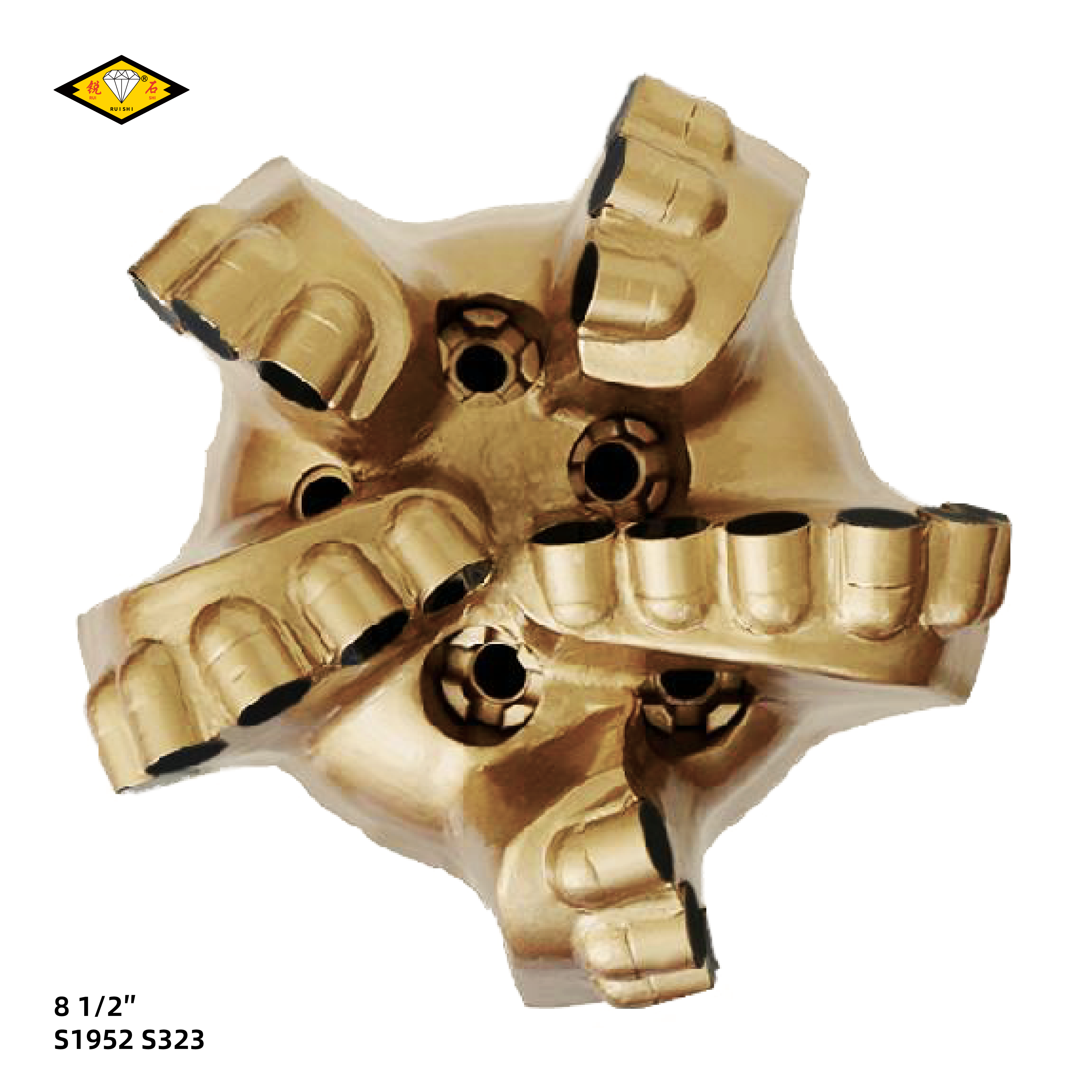 8 1/2 inches steel body pdc bits with 19mm cutters and 5 blades for medium soft formations（8 1/2″ S1952 S323）