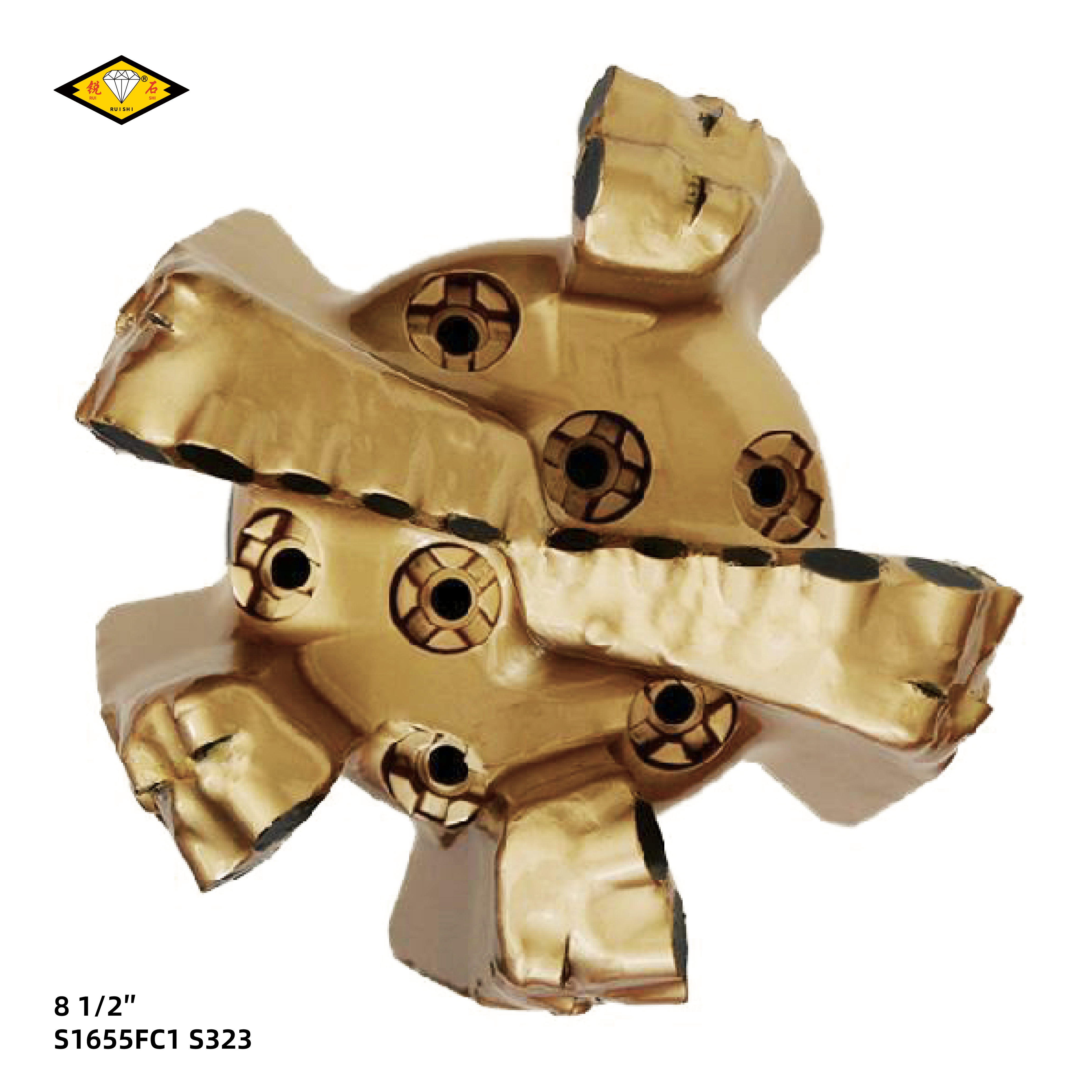 8 1/2 inches steel body pdc bits with 16mm cutters and 5 blades for medium soft formations(8 1/2″ S1655FC1 S323)