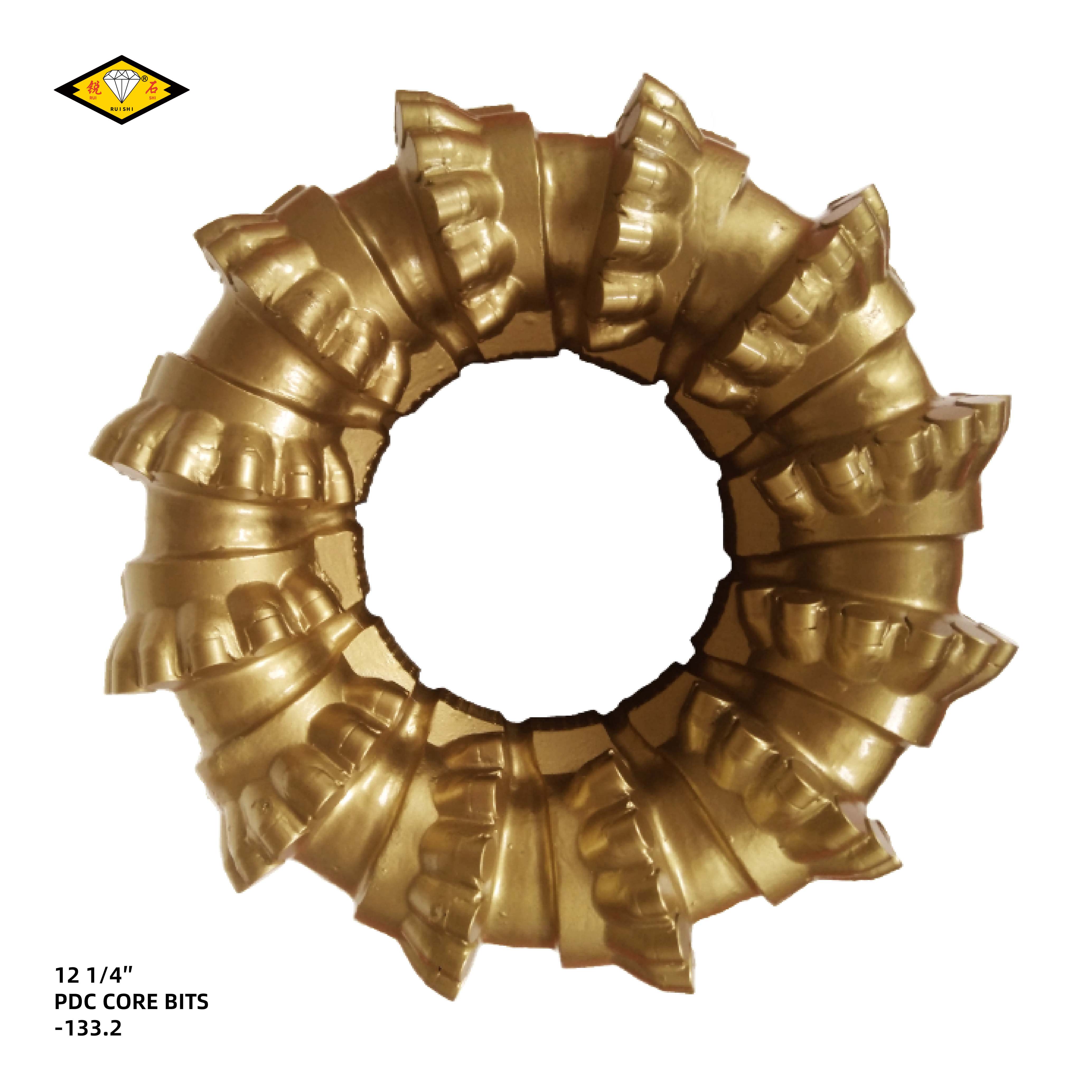 12 1/4 inches PDC core bits, 16mm PDC cutters, 12 blades, suitable for coring in soft to medium hard formations with abrasive properties