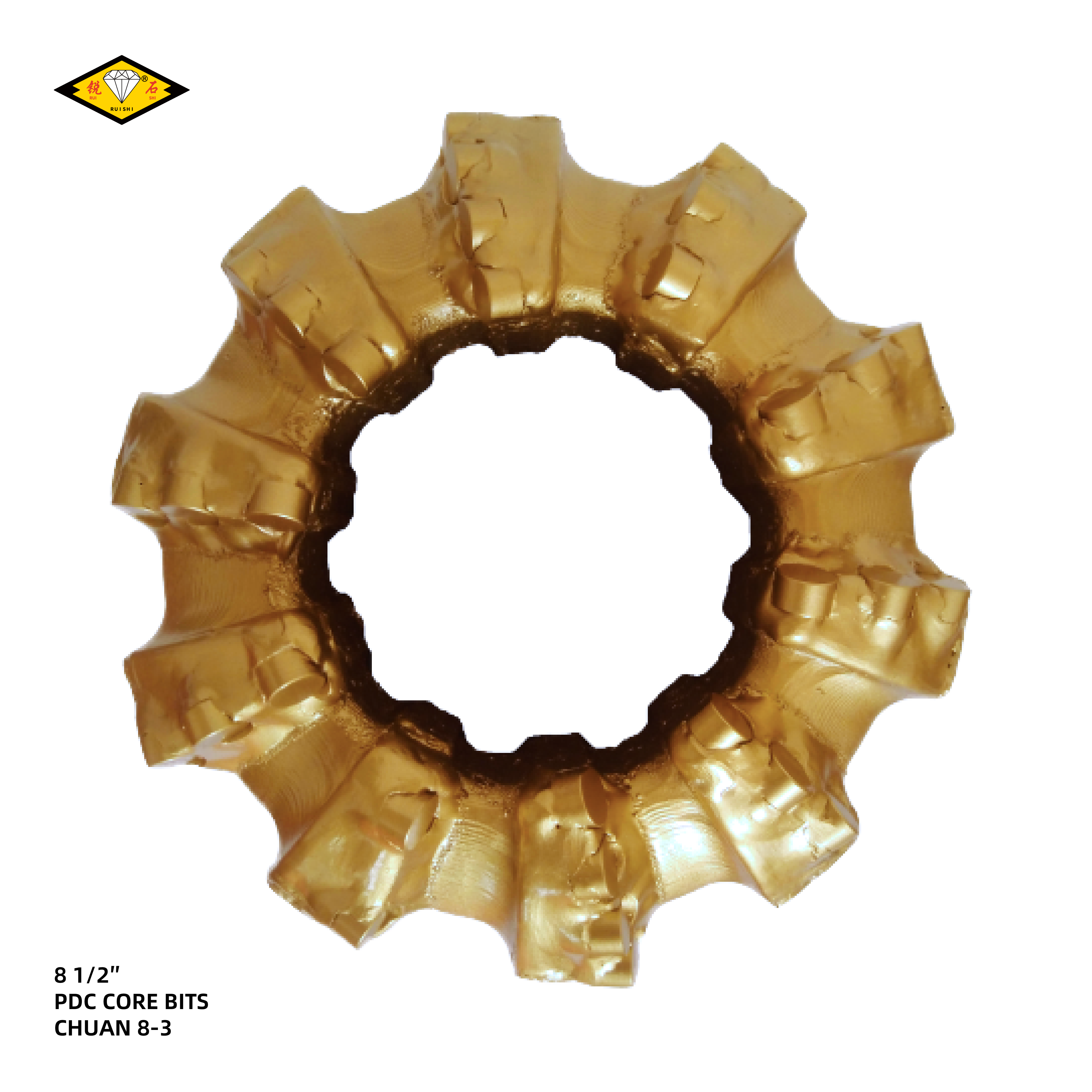 8 1/2 inches PDC core bits, 16mm PDC cutters, 10 blades, suitable for coring in medium soft formations