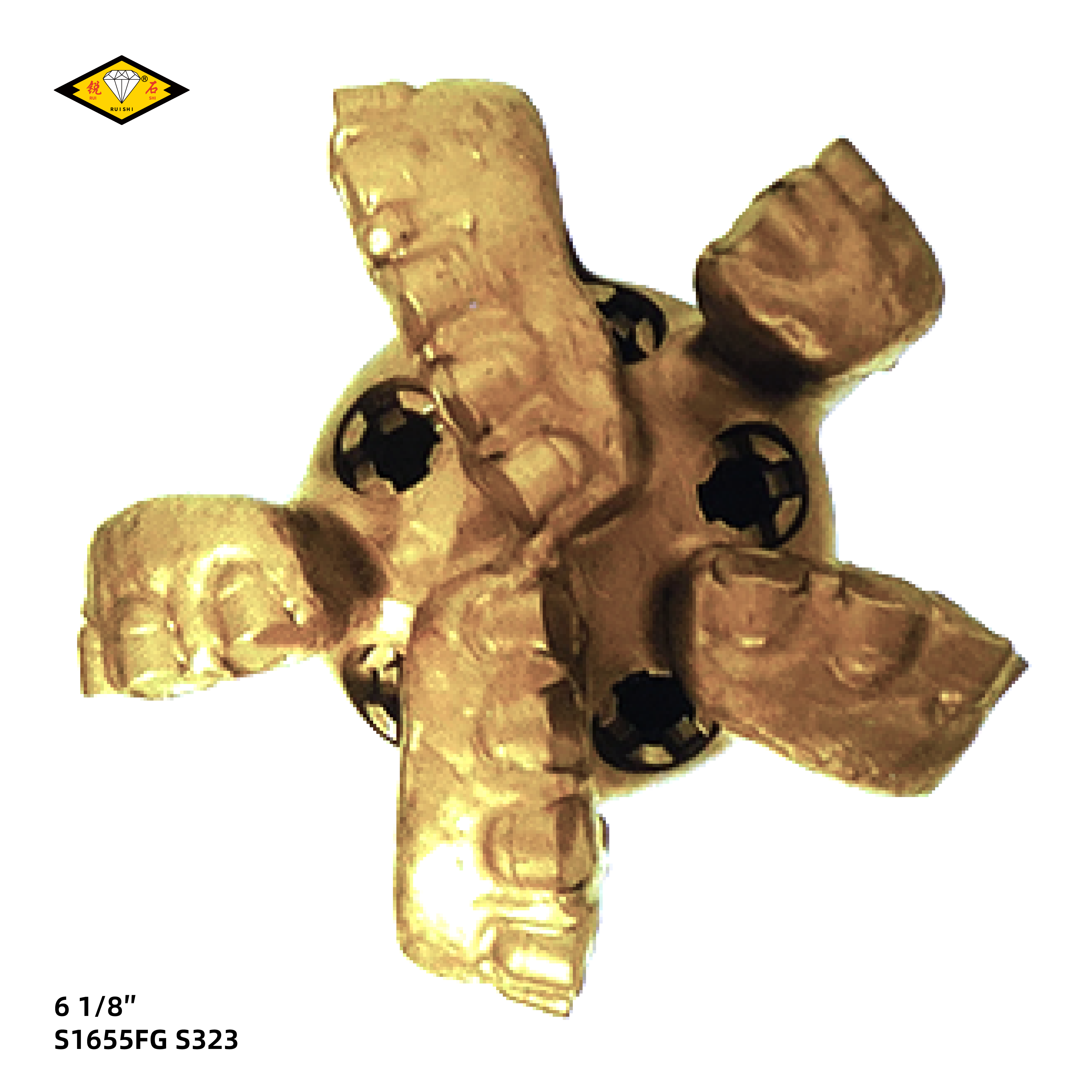 6 1/8 inches steel body pdc bits with 16mm cutters and 5 blades for medium hard formations
