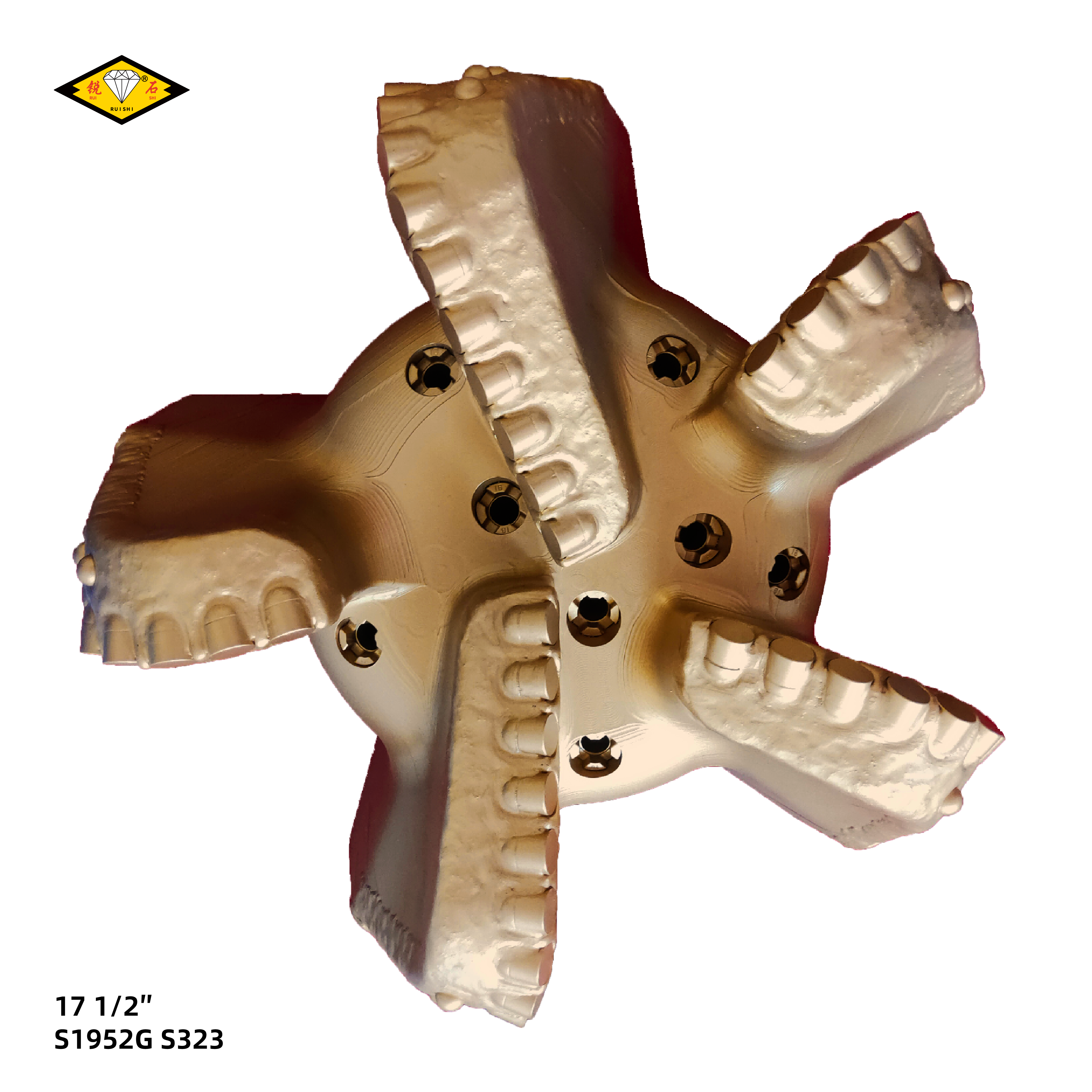 17 1/2 inches steel body pdc bits with 19mm cutters and 5 blades for medium soft formations（17 1/2″S1952G S323）