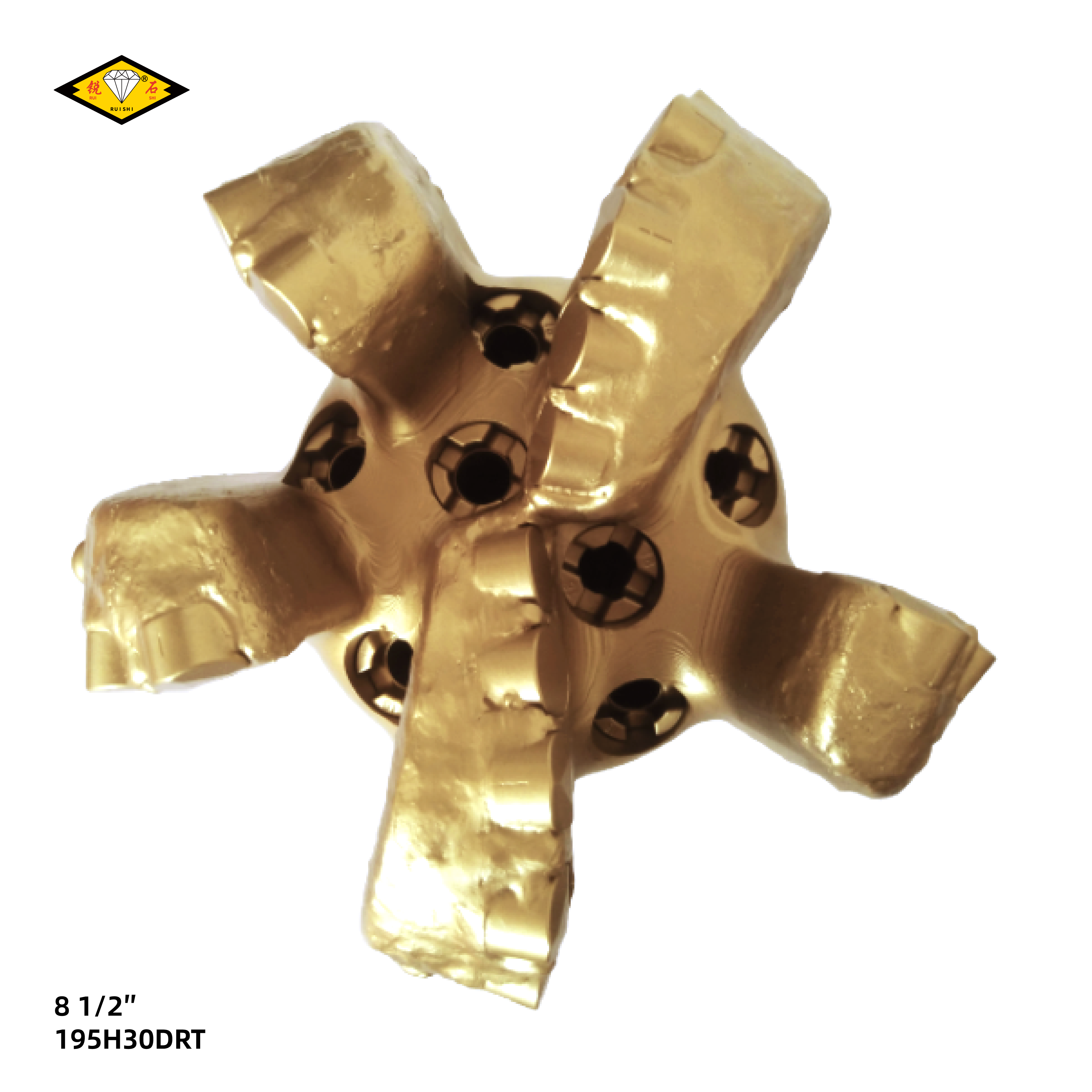 8 1/2 inches steel body pdc bits with 19mm cutters and 5 blades for medium soft formations（8 1/2 195H30DRT）