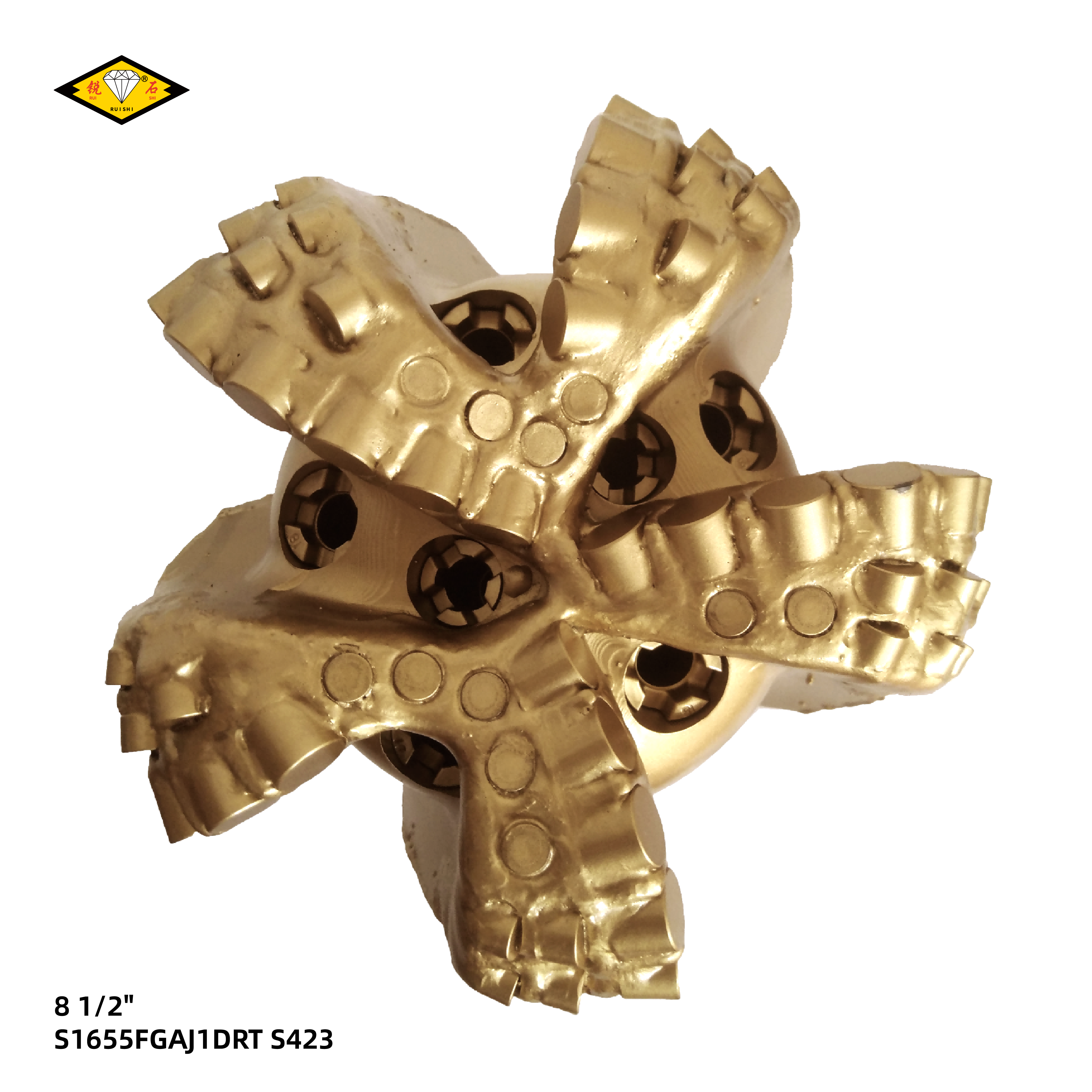 8 1/2 inches steel body pdc bits with 16mm cutters and 5 blades for medium hard formations(8 1/2"S1655FGAJ1DRT S423)