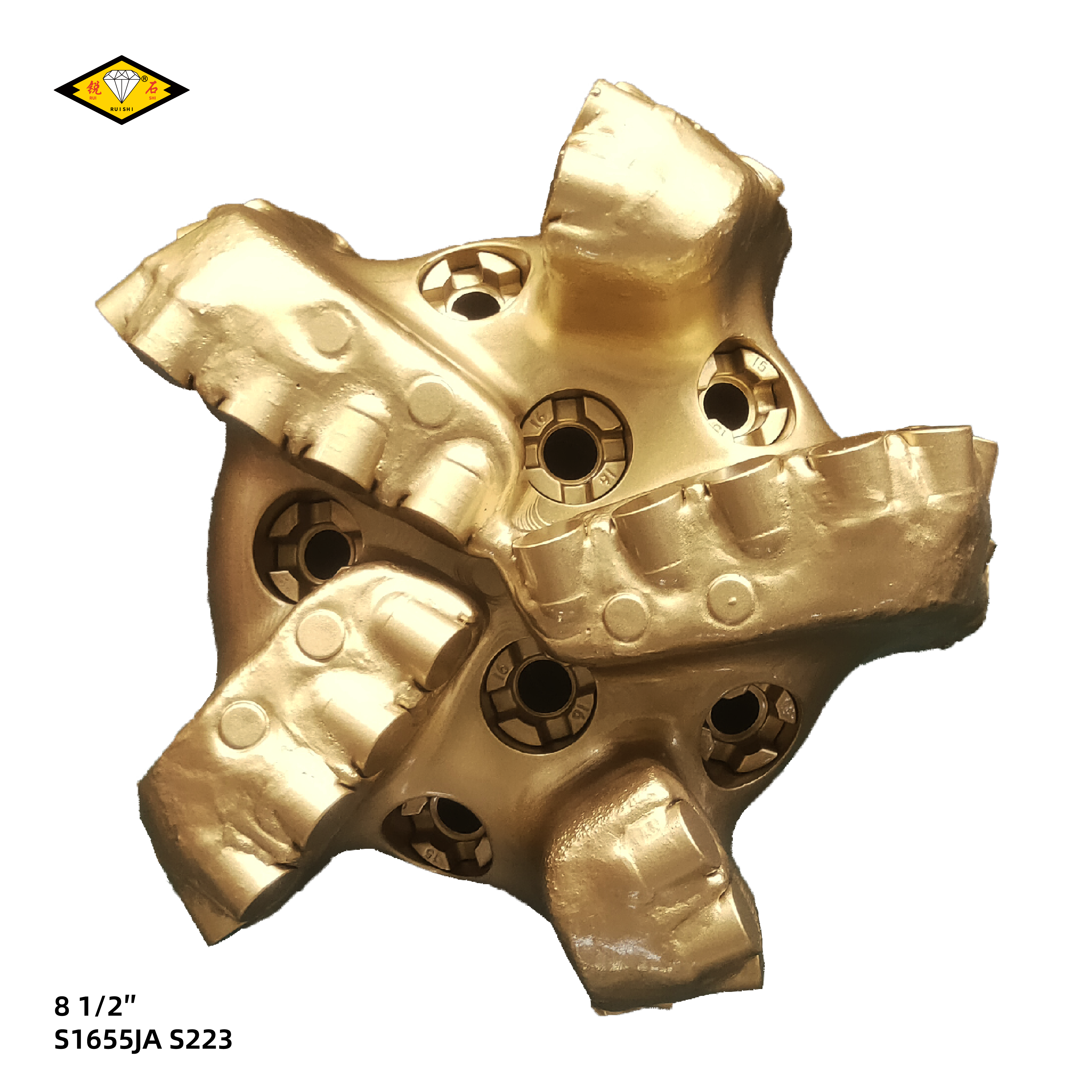 8 1/2 inches steel body pdc bits with 16mm cutters and 5 blades for medium hard formations（8 1/2″ S1655JA S223）