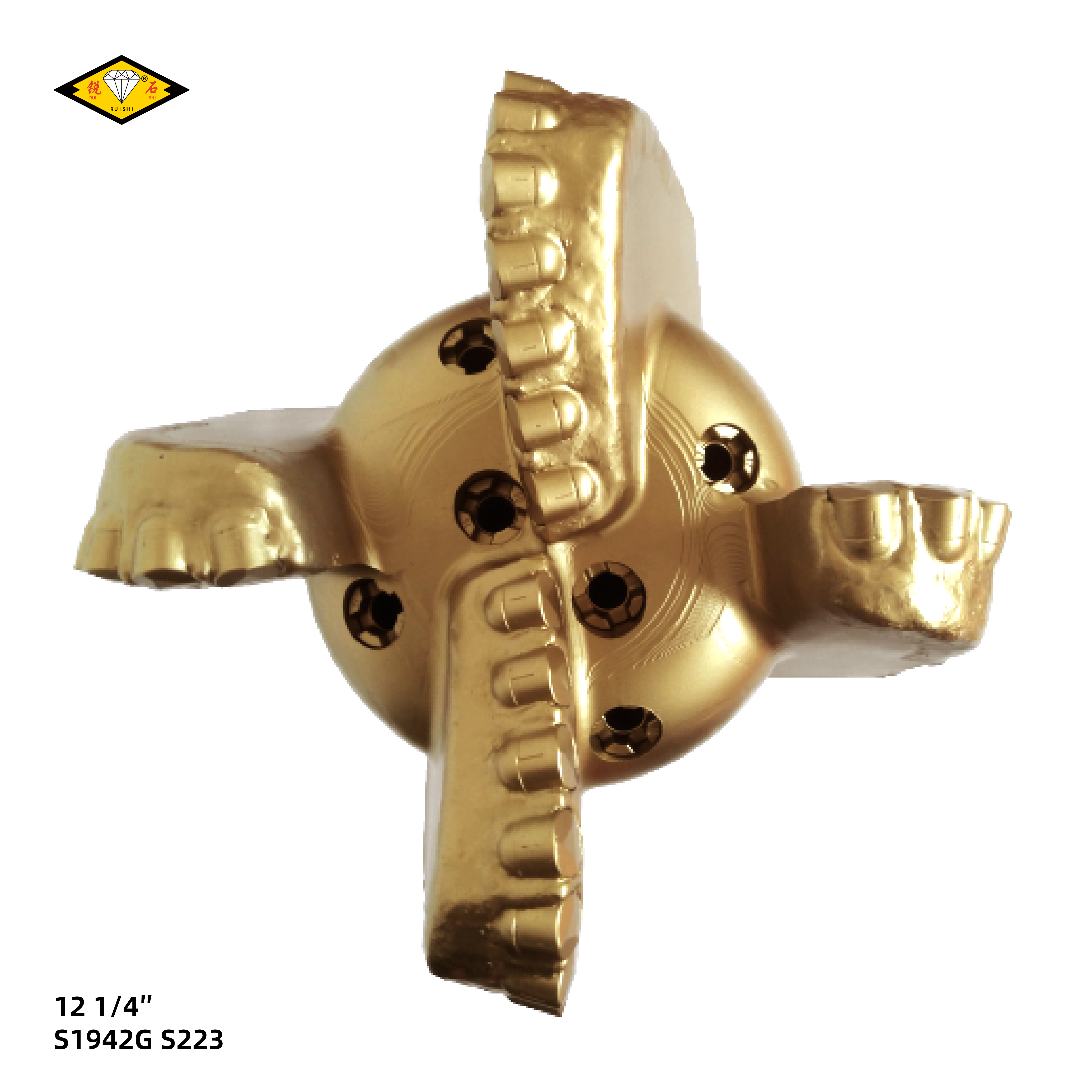 12 1/4 inches steel body pdc bits with 19mm cutters and 4 blades for medium soft formations