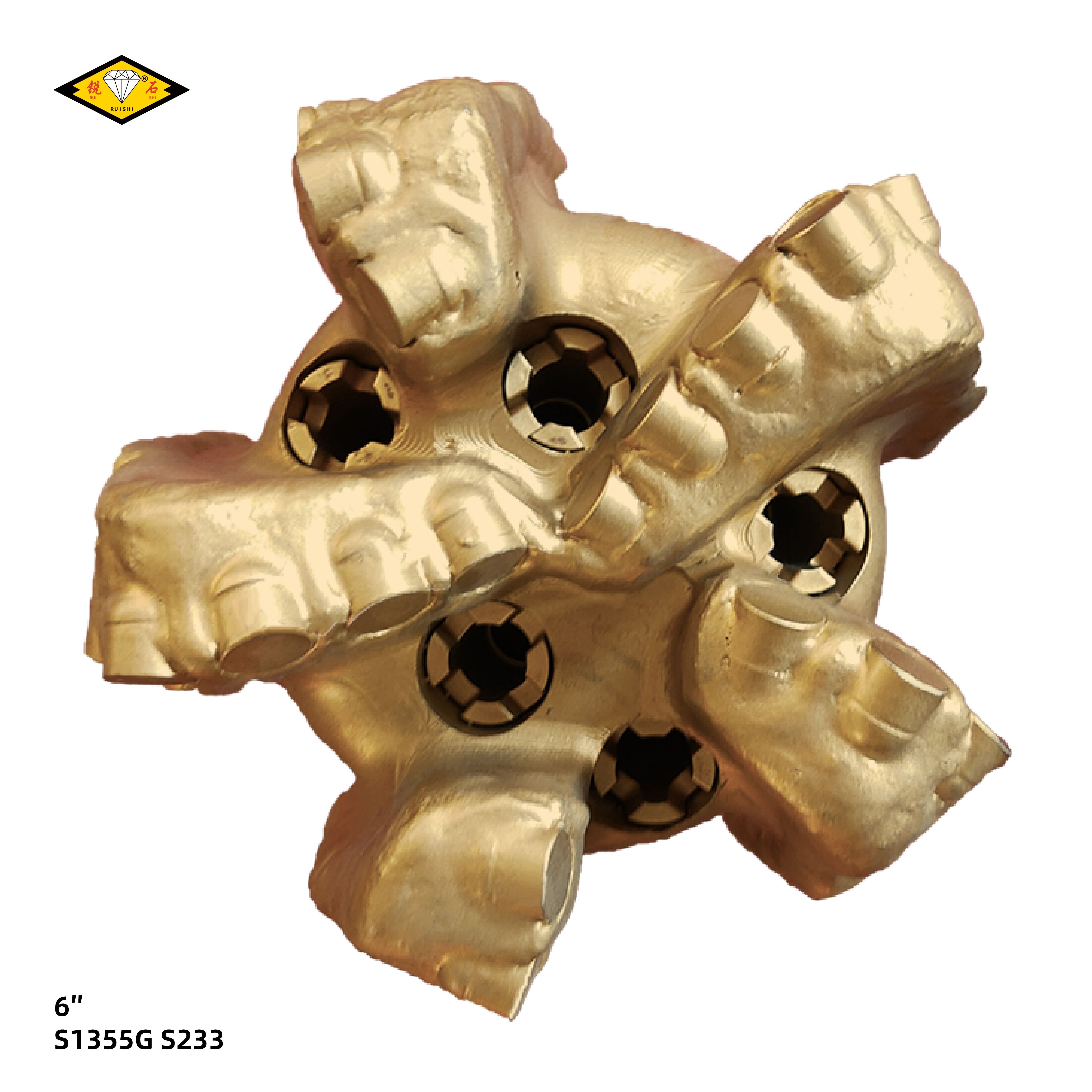 6 inches steel body pdc bits with 13mm cutters and 5 blades for soft to medium hard formations
