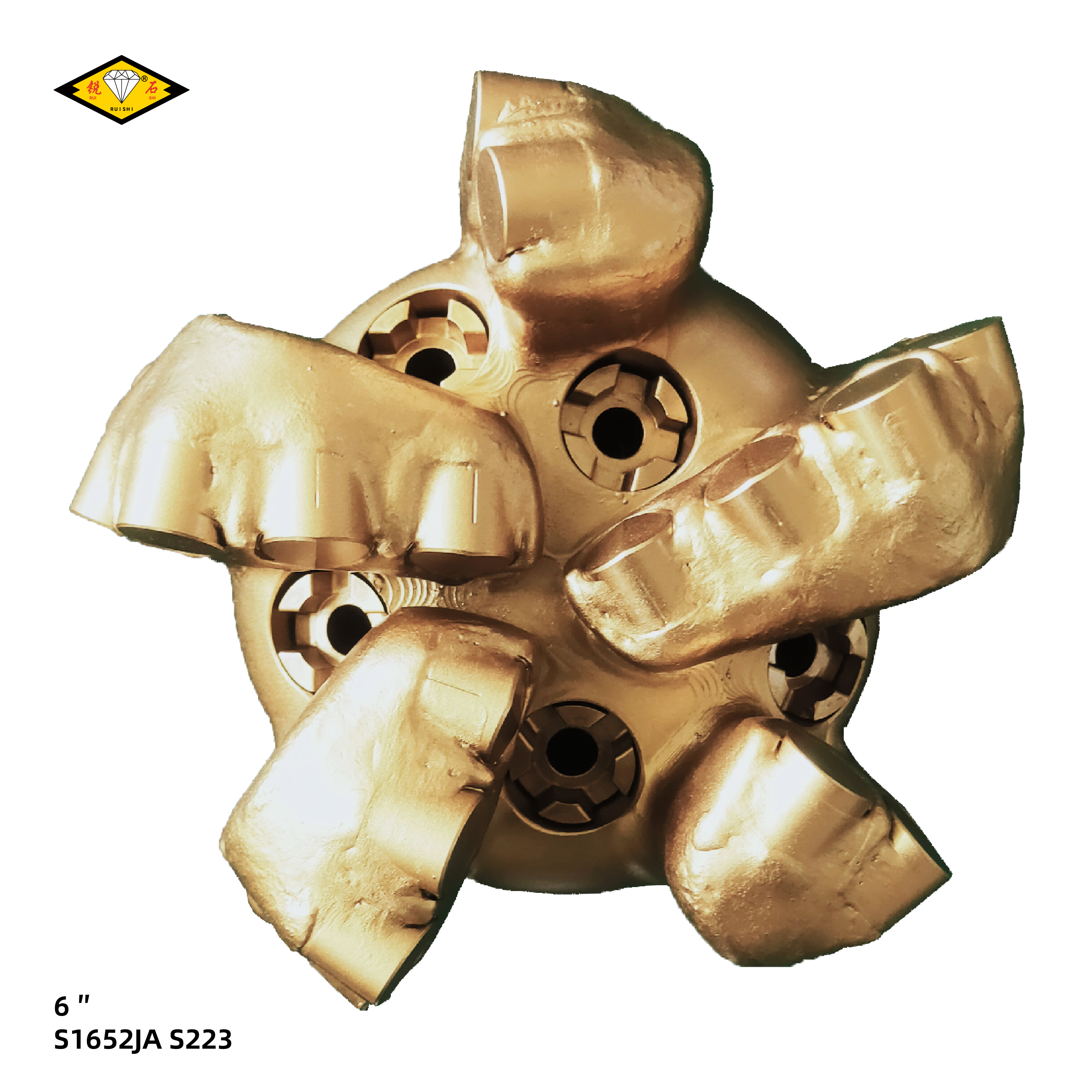 6 inches steel body pdc bits with 16mm cutters and 5 blades for hard formations（6 ″ S1652JA S223）