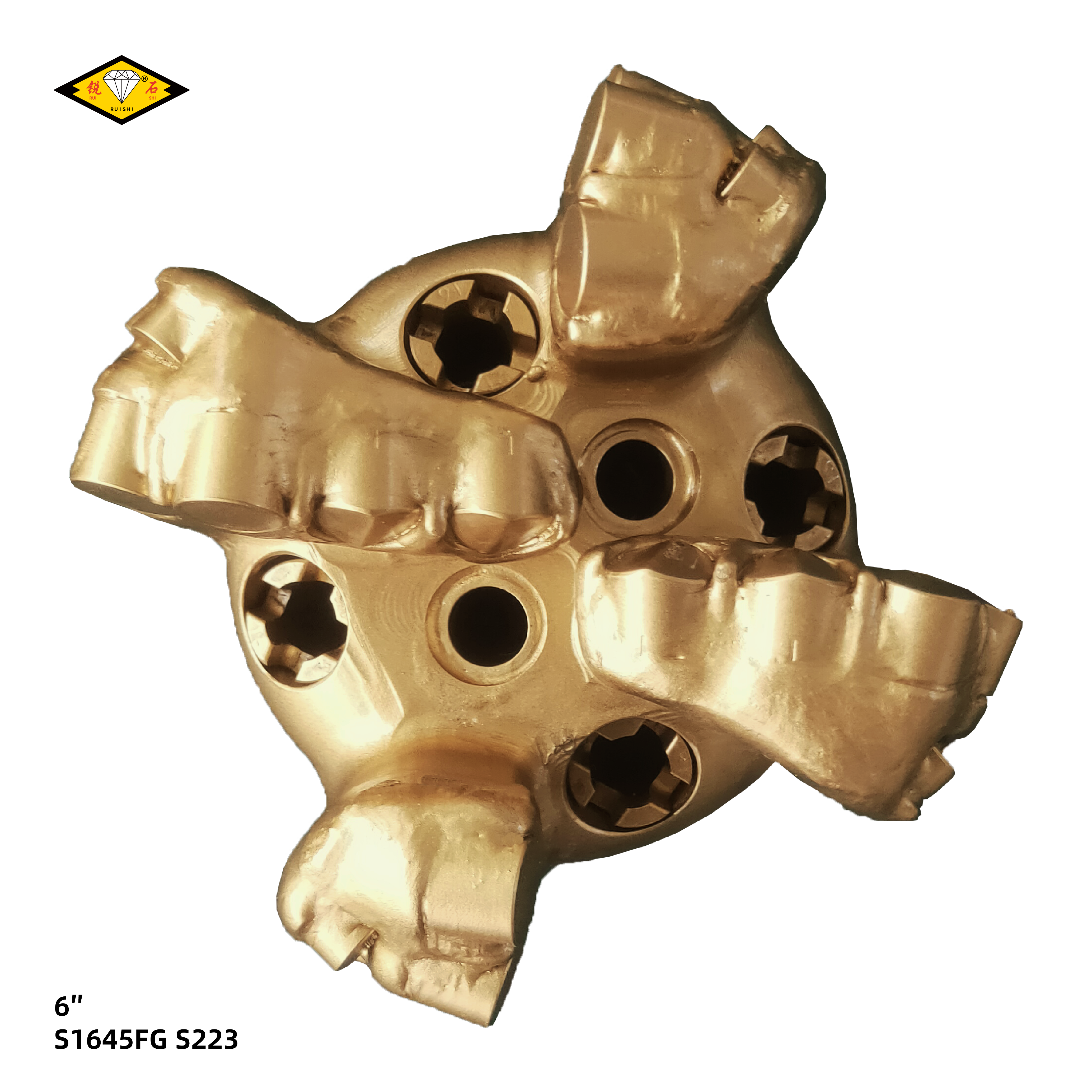 6 inches steel body pdc bits with 16mm cutters and 4 blades for medium soft formations（6″ S1645FG S223）