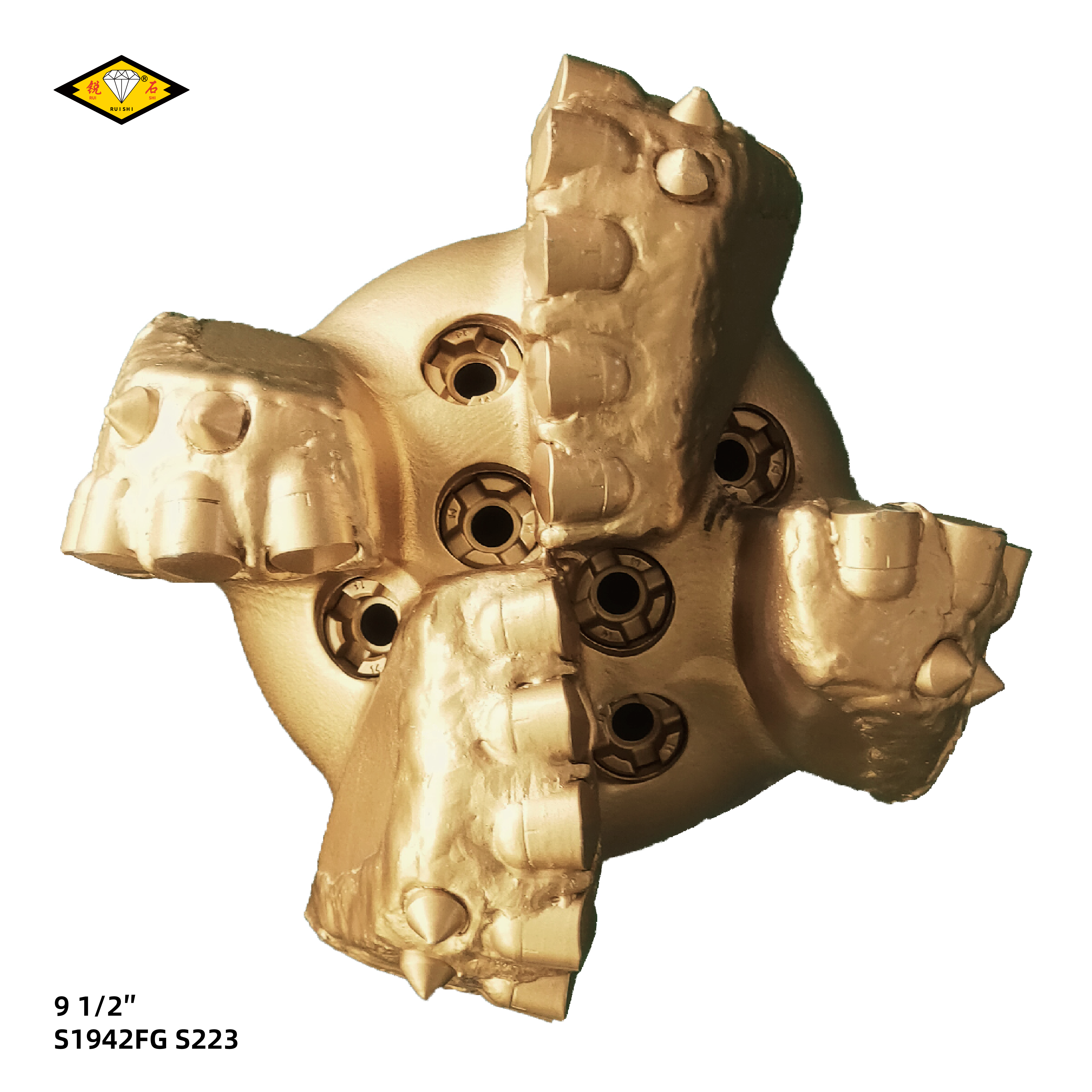 9 1/2 inches steel body pdc bits with 19mm cutters and 4 blades for medium soft formations（9 1/2″ S1942FG S223）