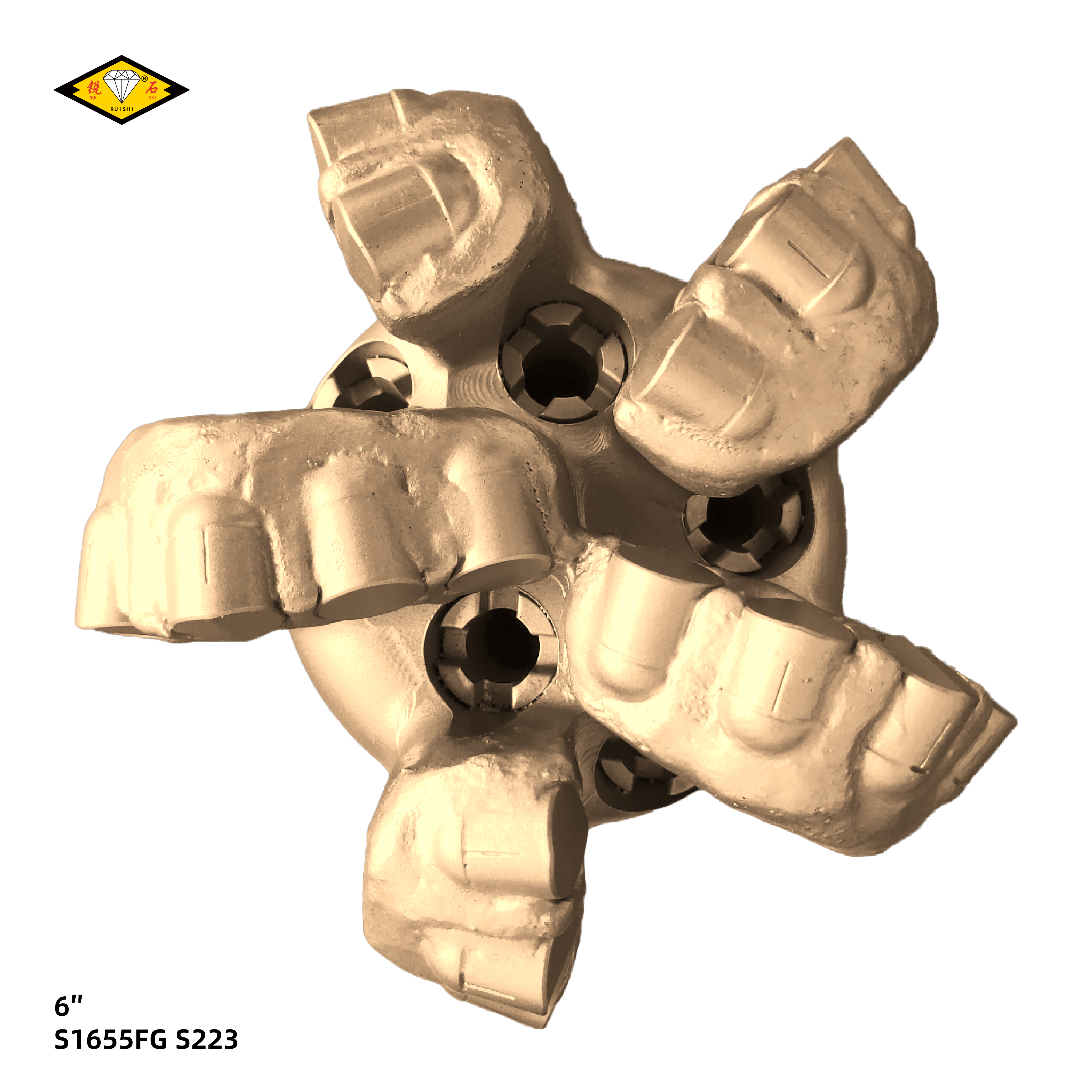 6 inches steel body pdc bits with 16mm cutters and 5 blades for medium hard formations（6″ S1655FG S223）