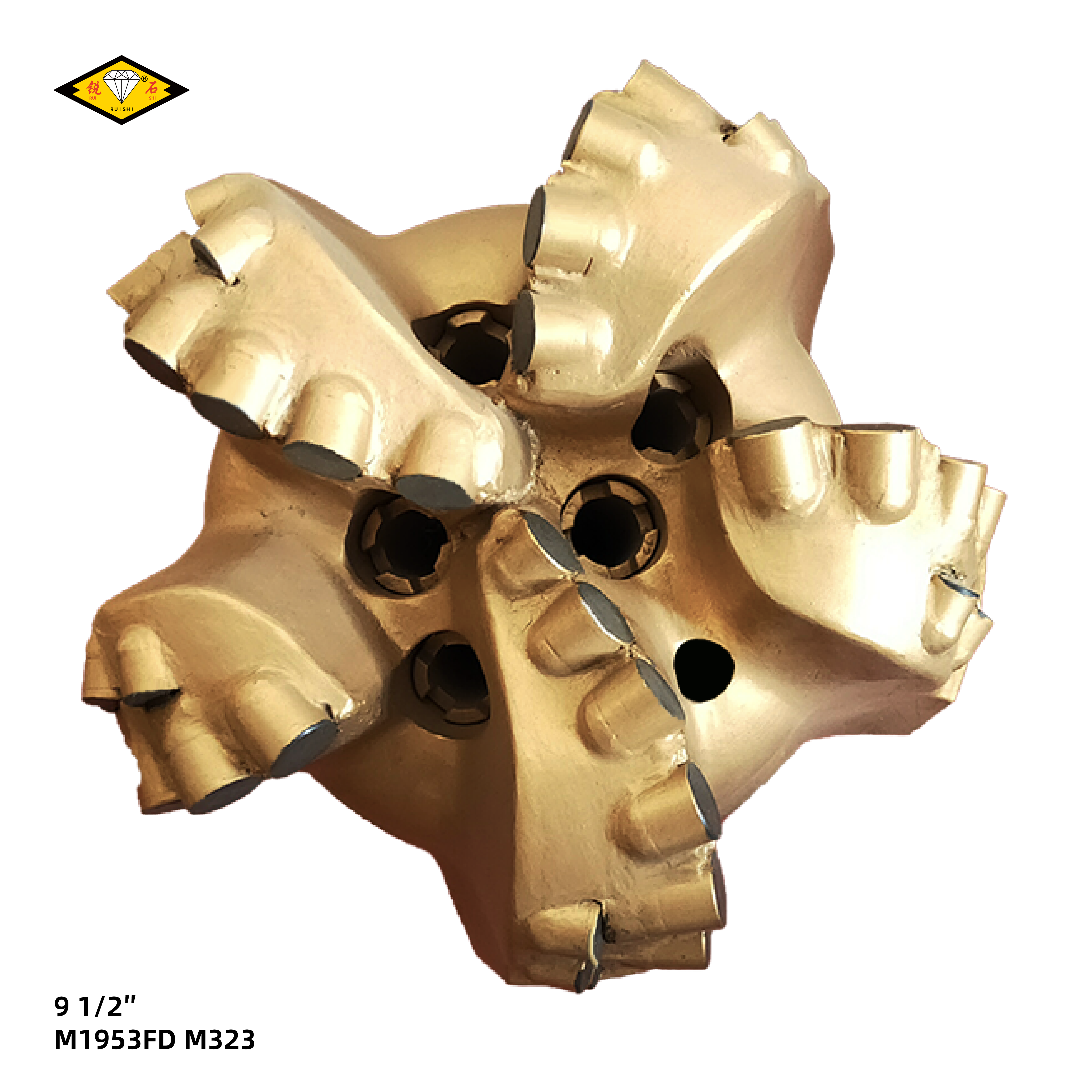 9 1/2 inches matrix body pdc bits with 19mm cutters and 5 blades for soft to medium hard formations（9 1/2″ M1953FD M323）