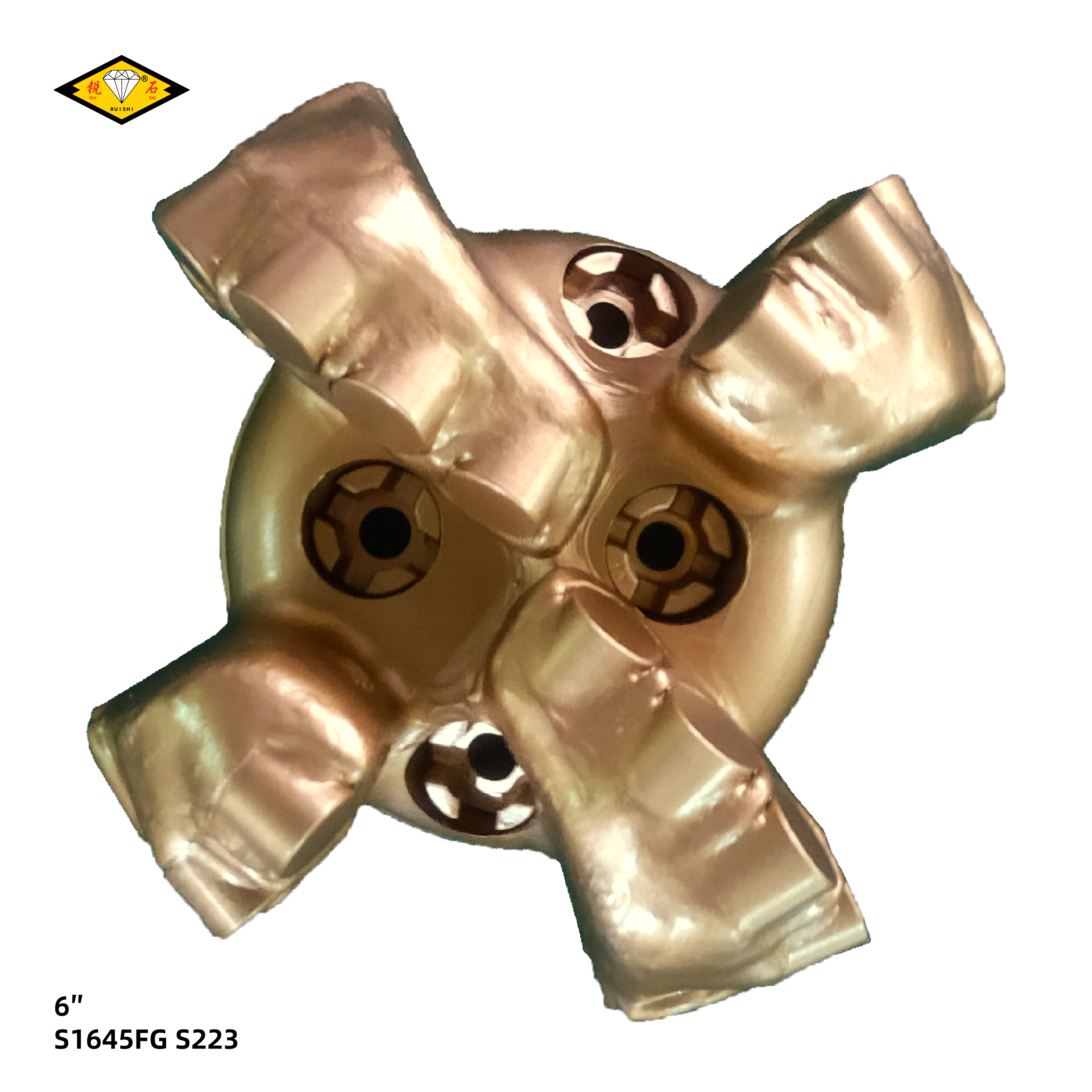 6 inches steel body pdc bits with 16mm cutters and 4 blades for medium soft formations（6″ S1645G S223）