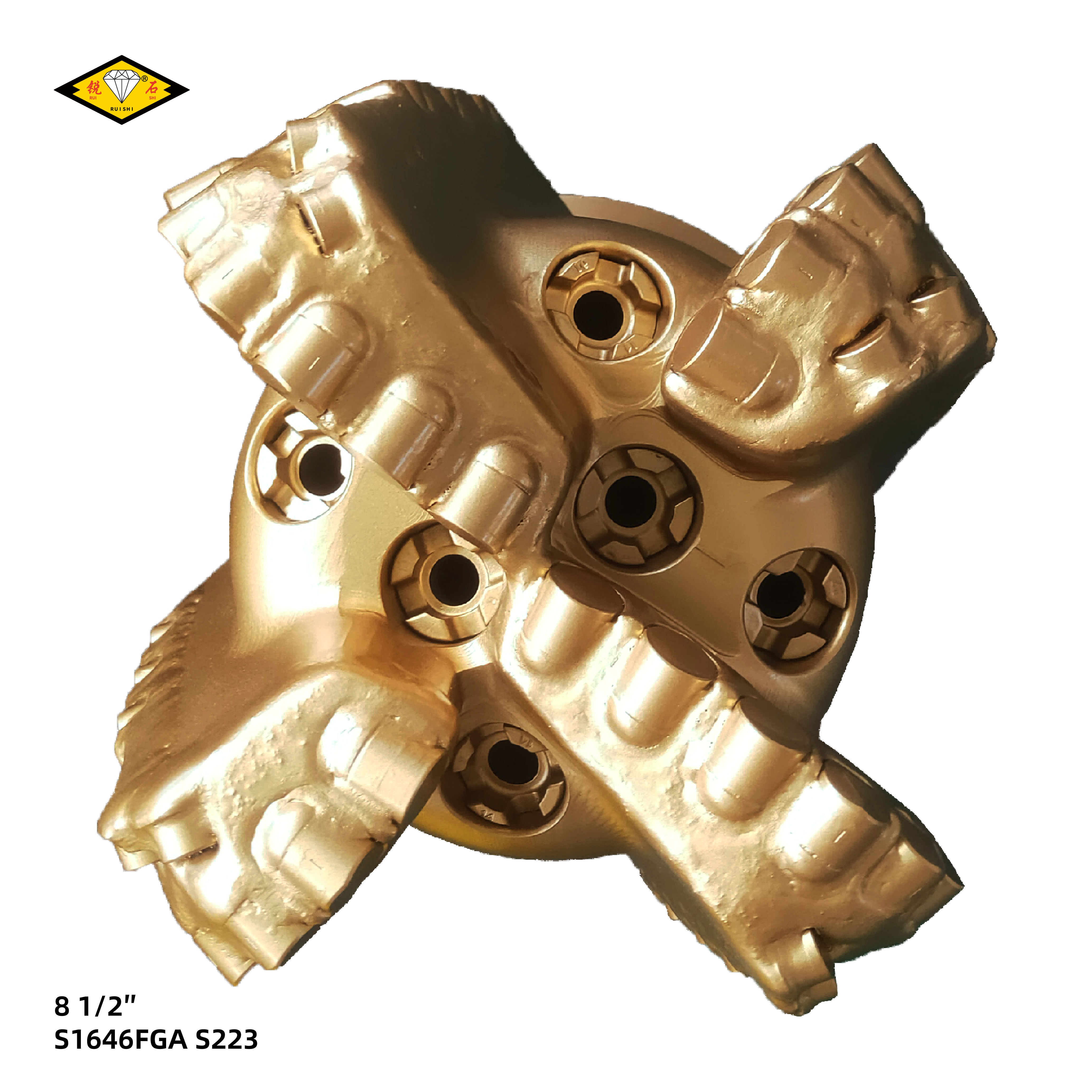 8 1/2 inches steel body pdc bits with 16mm cutters and 4 blades for medium soft formations（8 1/2″ S1646FGA S223）