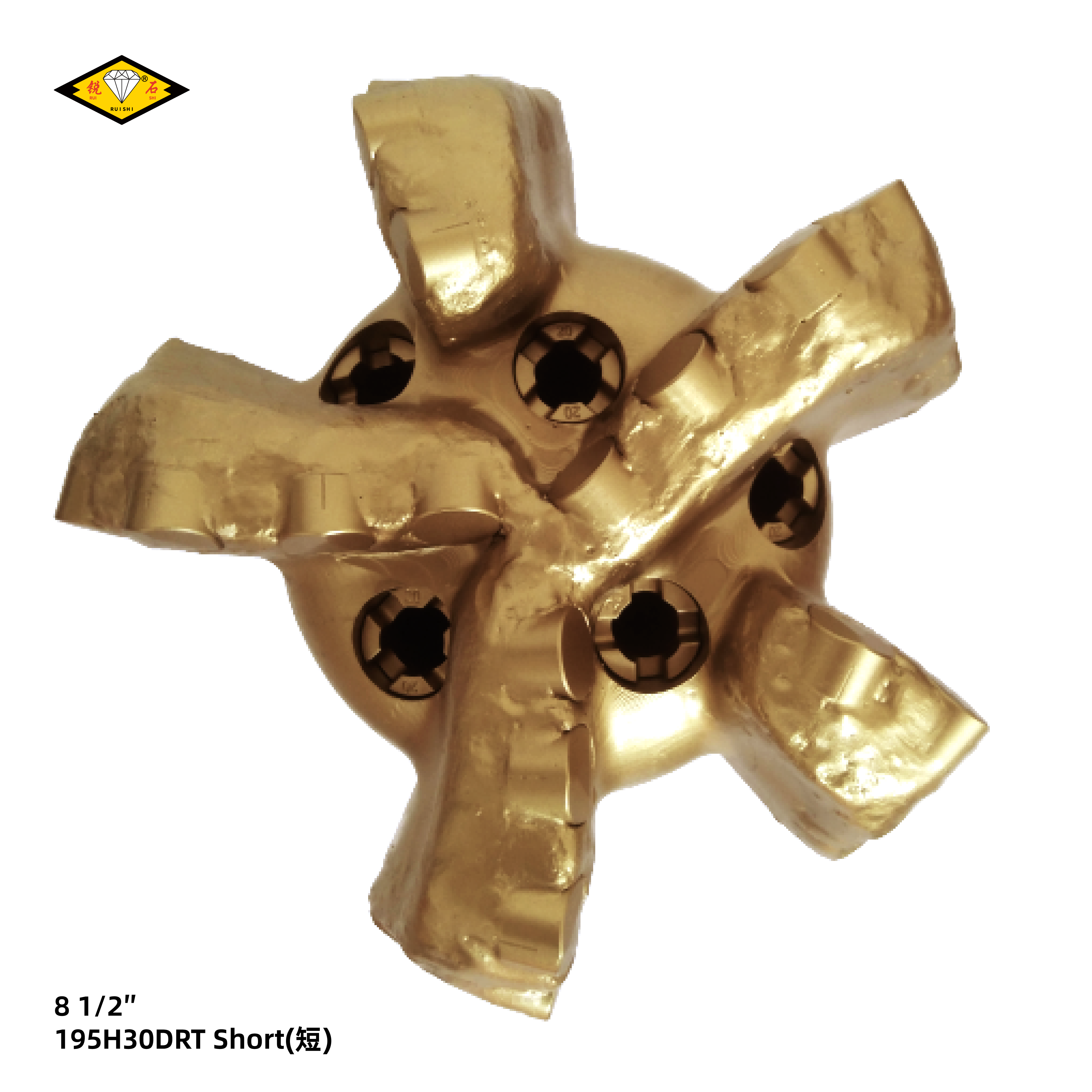 8 1/2 inches steel body pdc bits with 19mm cutters and 5 blades for medium soft formations（8 1/2 195H30DRT Short）