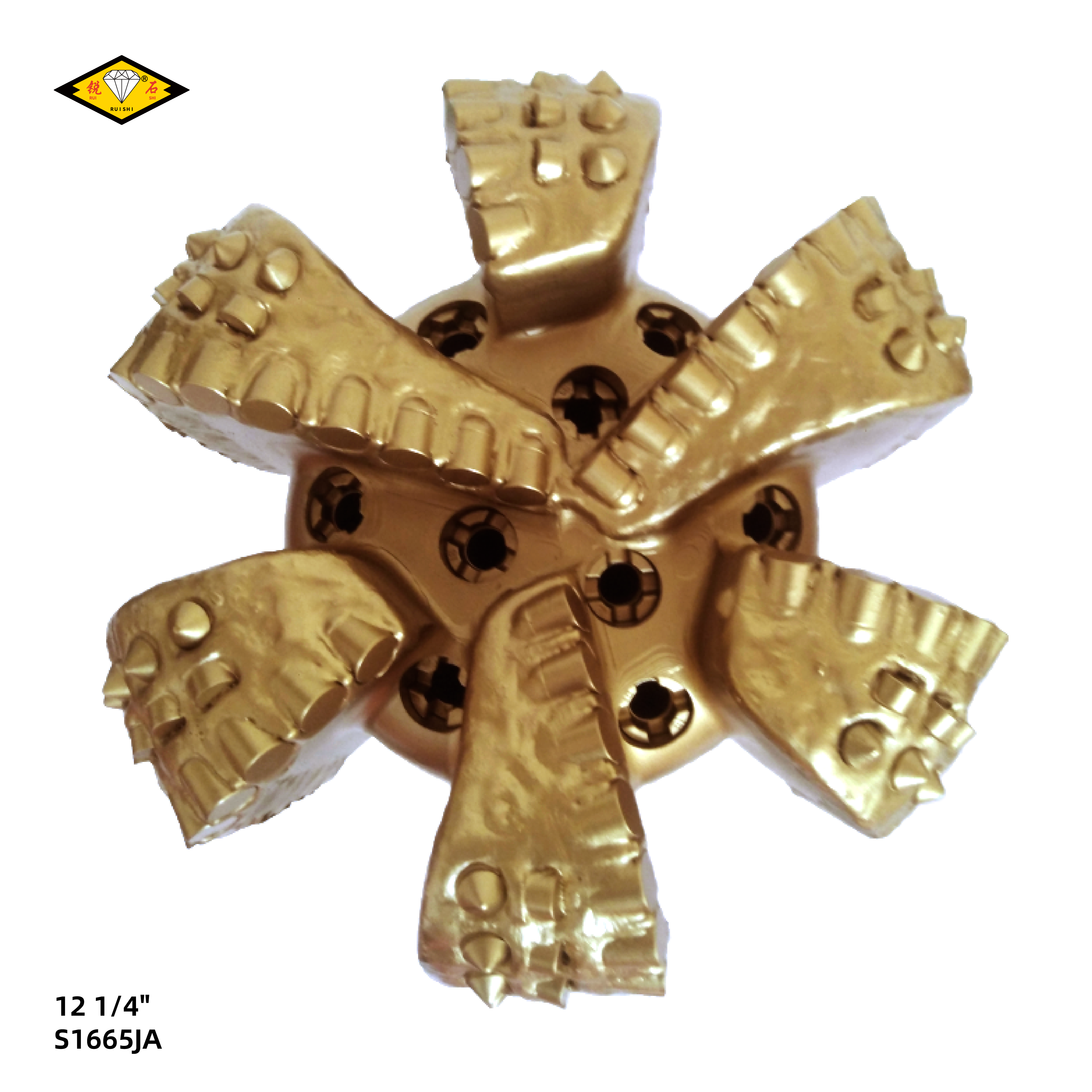 12 1/4″(311.1mm)，16毫米主切削齿，六刀翼，中硬地层，PDC钢体钻头（12 1/4"  S1665JA）