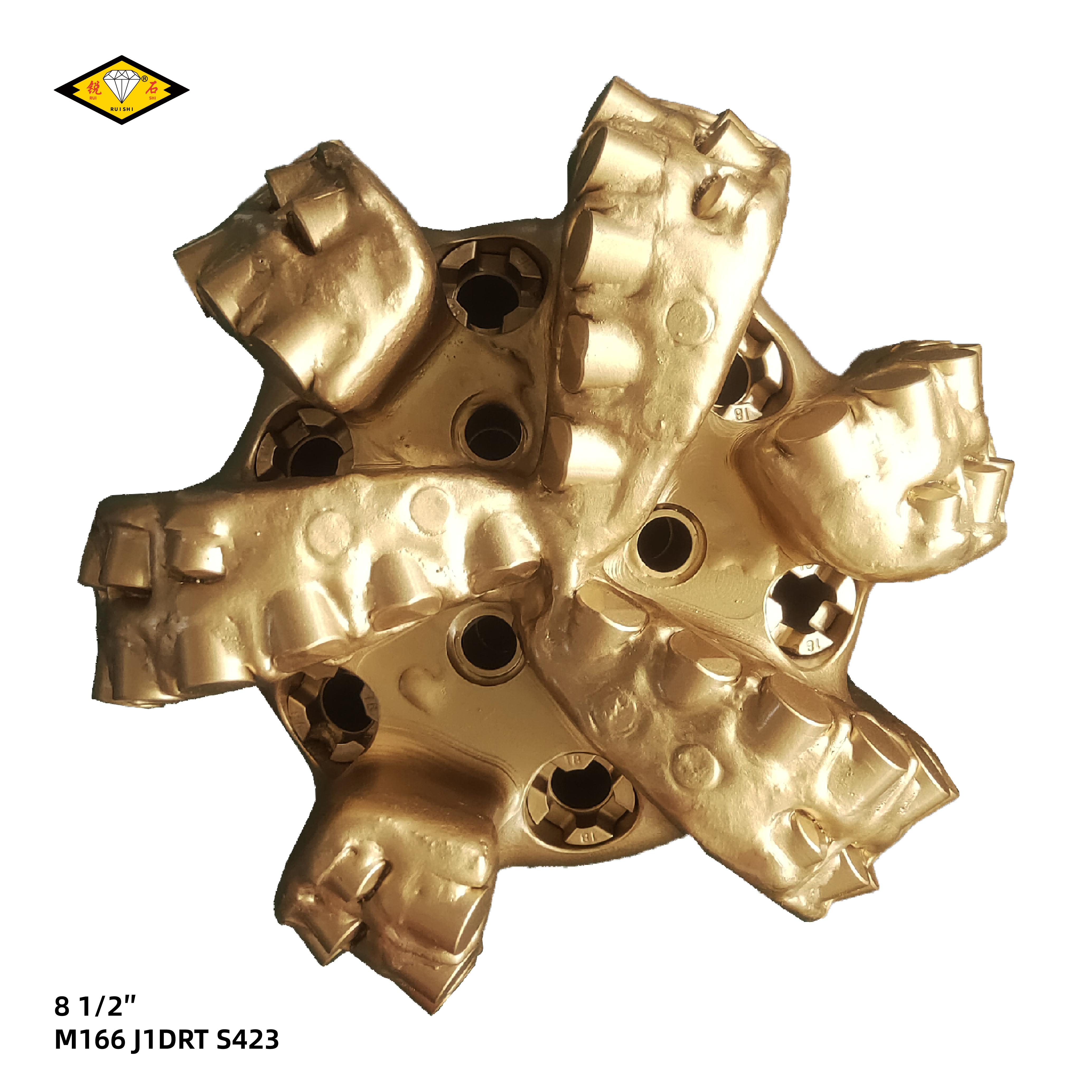 8 1/2″(215.9mm)，16毫米主切削齿，六刀翼，软至中硬地层，PDC胎体钻头（8 1/2″ M166 J1DRT S423）