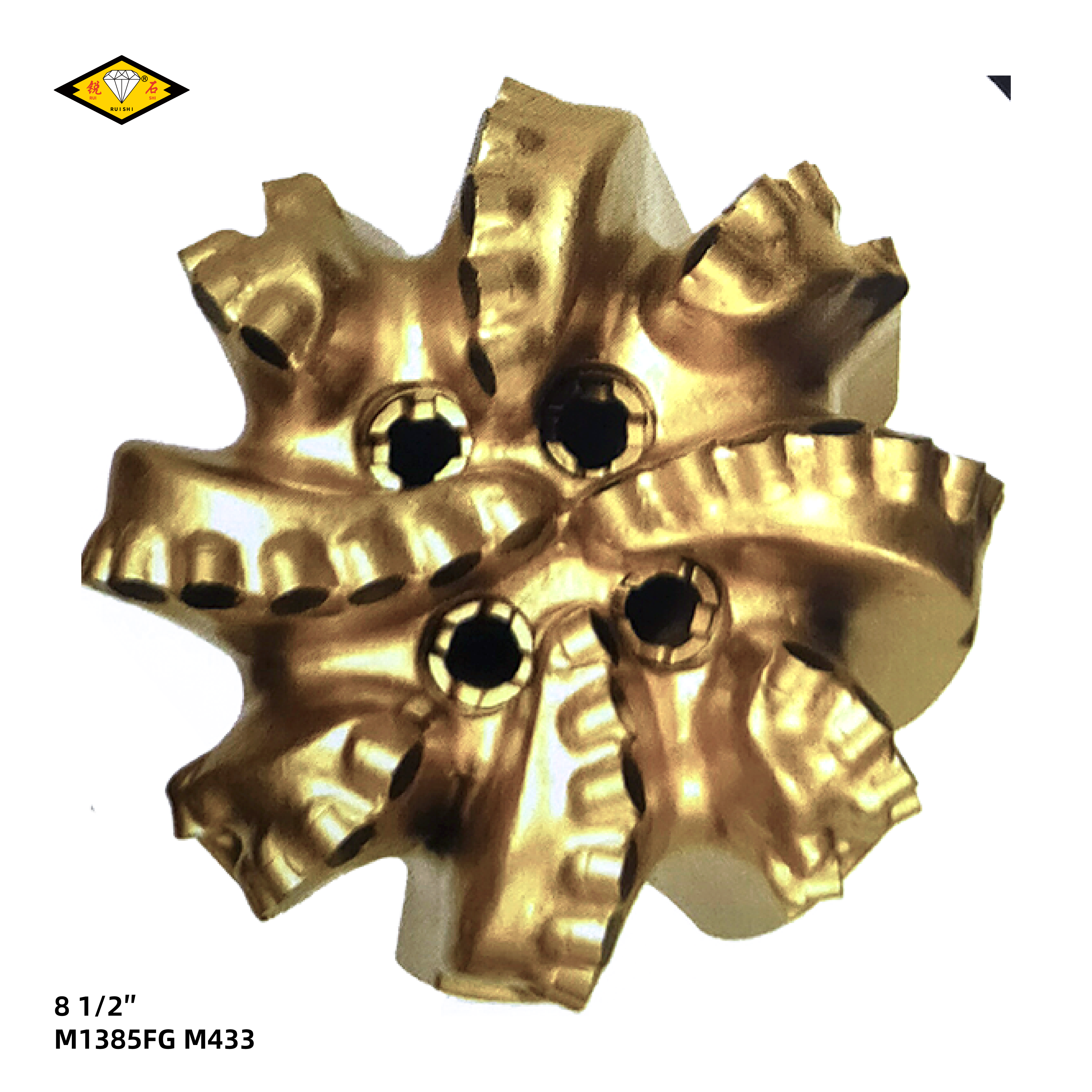 8 1/2″(215.9mm)，13毫米主切削齿，八刀翼，硬地层，PDC胎体钻头