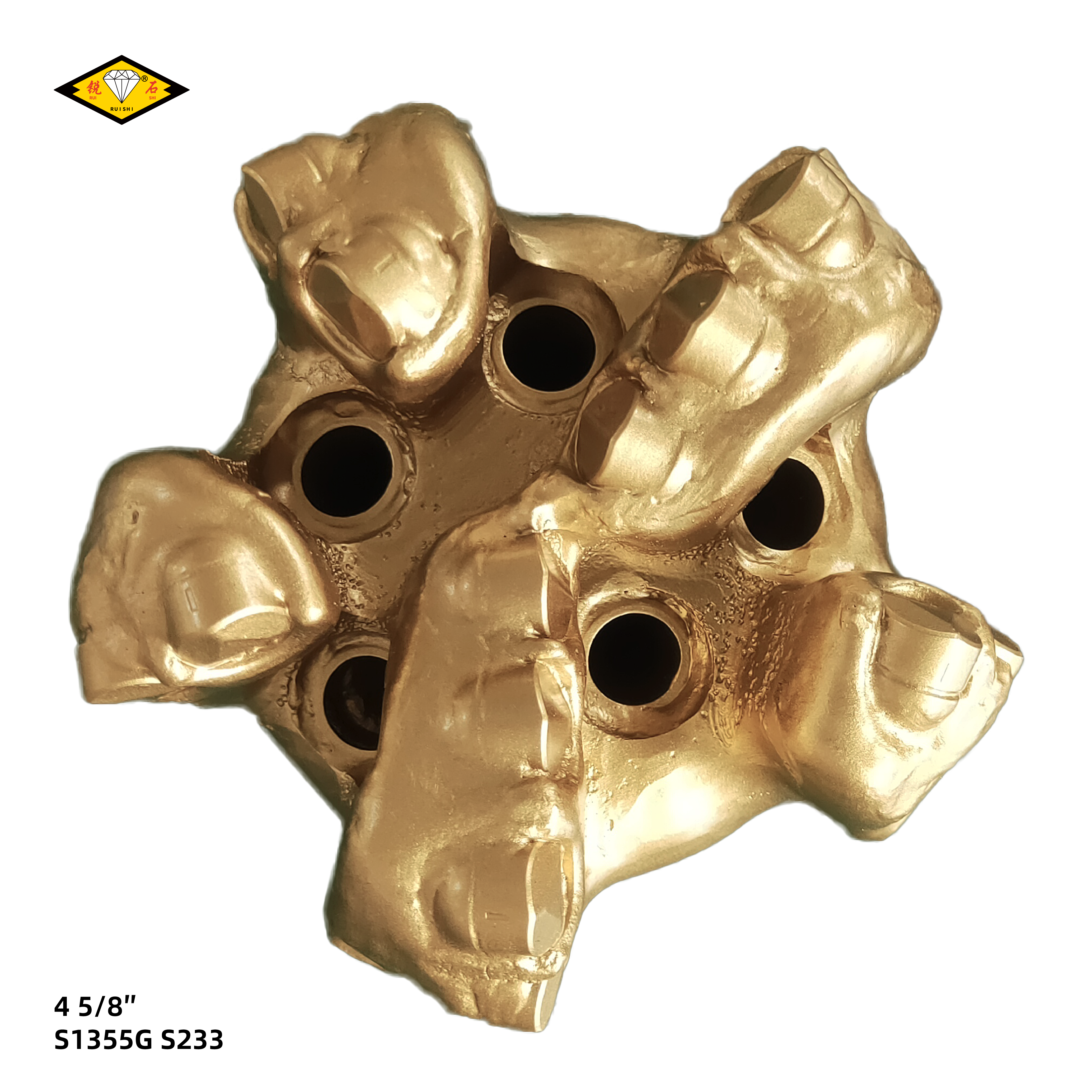 4 5/8″(117.5mm)，13毫米主切削齿，五刀翼，软至中硬地层，PDC钢体钻头