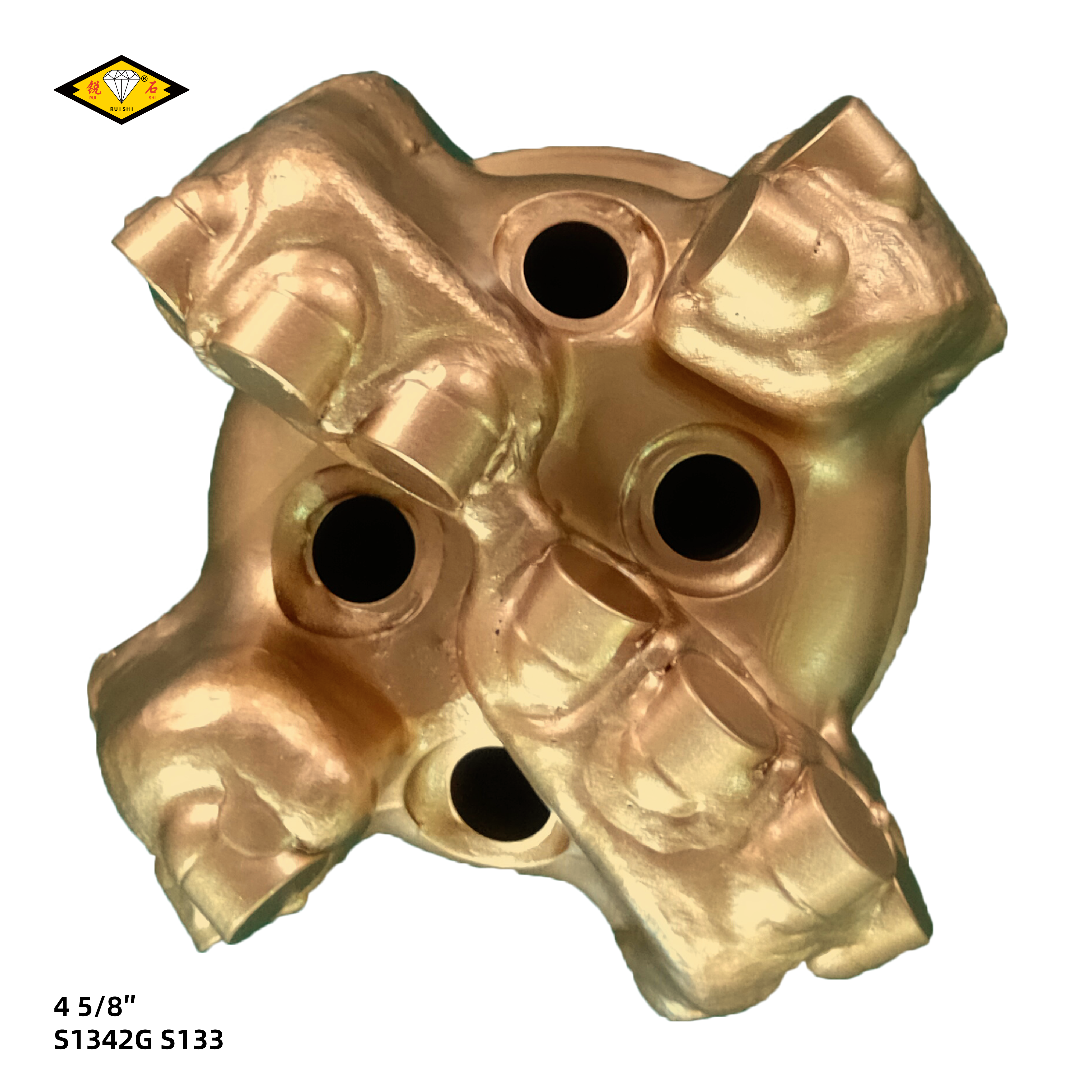 4 5/8″(117.5mm)，13毫米主切削齿，四刀翼，中软地层，PDC钢体钻头