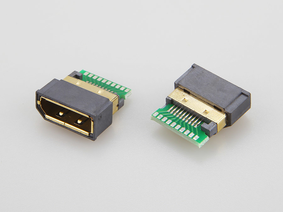 DisplayPort 母座 帶PCB板 有護套 鍍金
