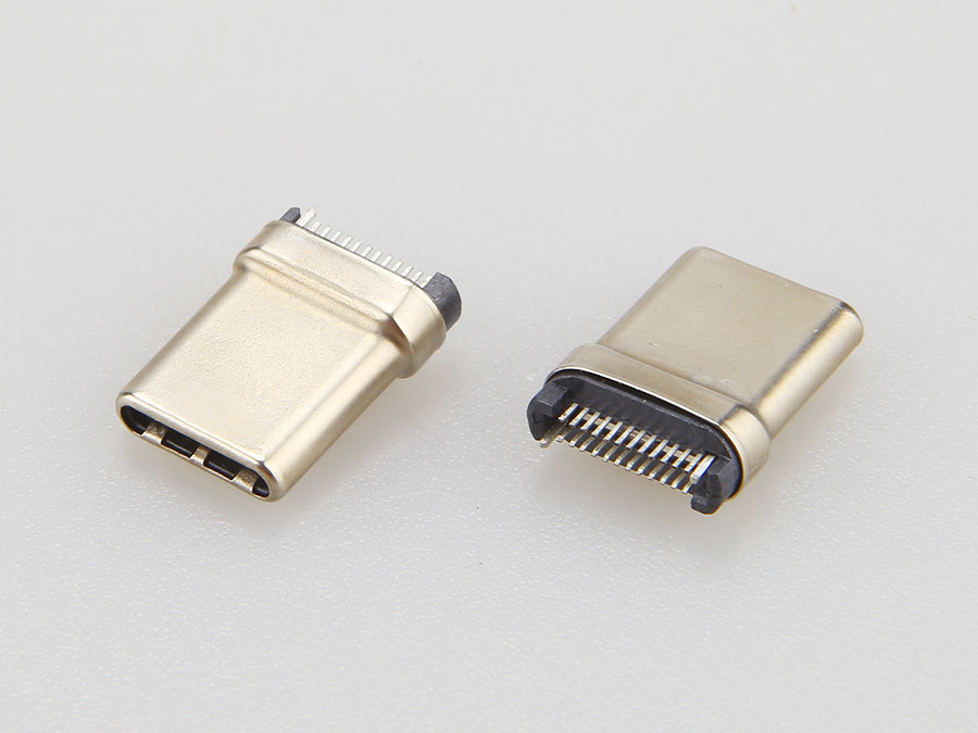 USB 3.1 TYPE CM 公座 24PIN 拉伸式 夾板0.80mm