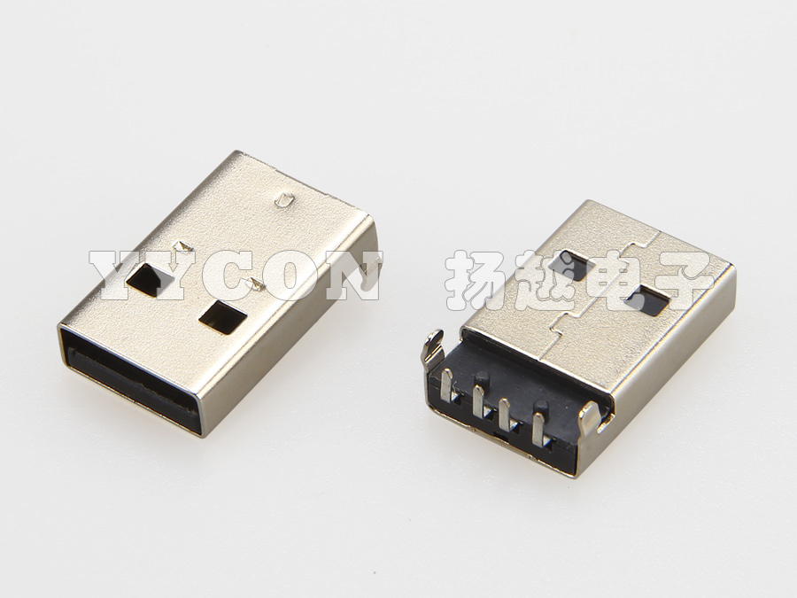 USB 2.0 AM 公座 4PIN 沉板式 DIP 90度