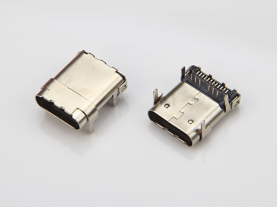 USB 3.1 TYPE CF 母座 24PIN 前插后貼式 L=10.80mm DIP+SMT