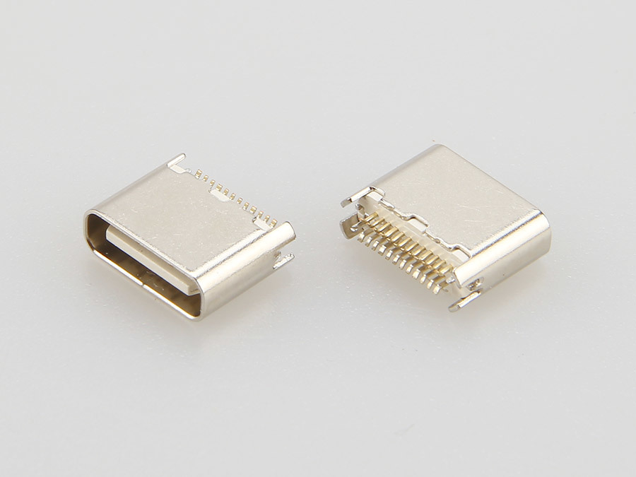 USB 3.1 TYPE CF 母座 24PIN 夾板0.80mm 短體 L=5.75mm