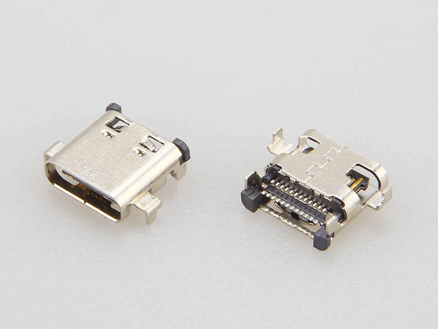 USB 3.1 TYPE CF 母座 24PIN 雙排式沉板 SMT