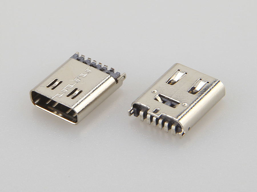USB 3.1 TYPE CF 母座 6PIN 立貼式 SMT