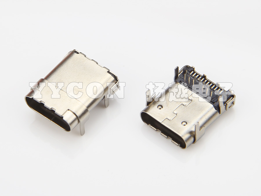 USB 3.1 TYPE CF 母座 24PIN 前插后贴式 L=10.80mm DIP+SMT