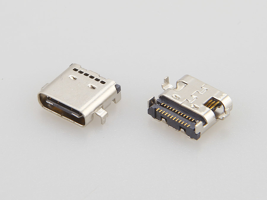 USB 3.1 TYPE CF 母座 24PIN 沉板0.80mm 雙排式 SMT