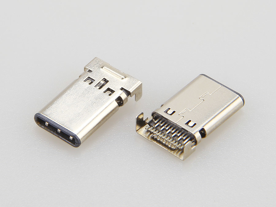 USB 3.1 TYPE CM 公座 24PIN 前插后貼 沉板式 DIP+SMT