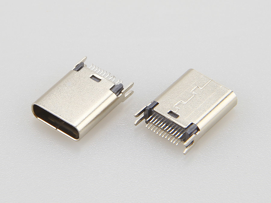 USB 3.1 TYPE CM 公座 24PIN 沖壓夾板式
