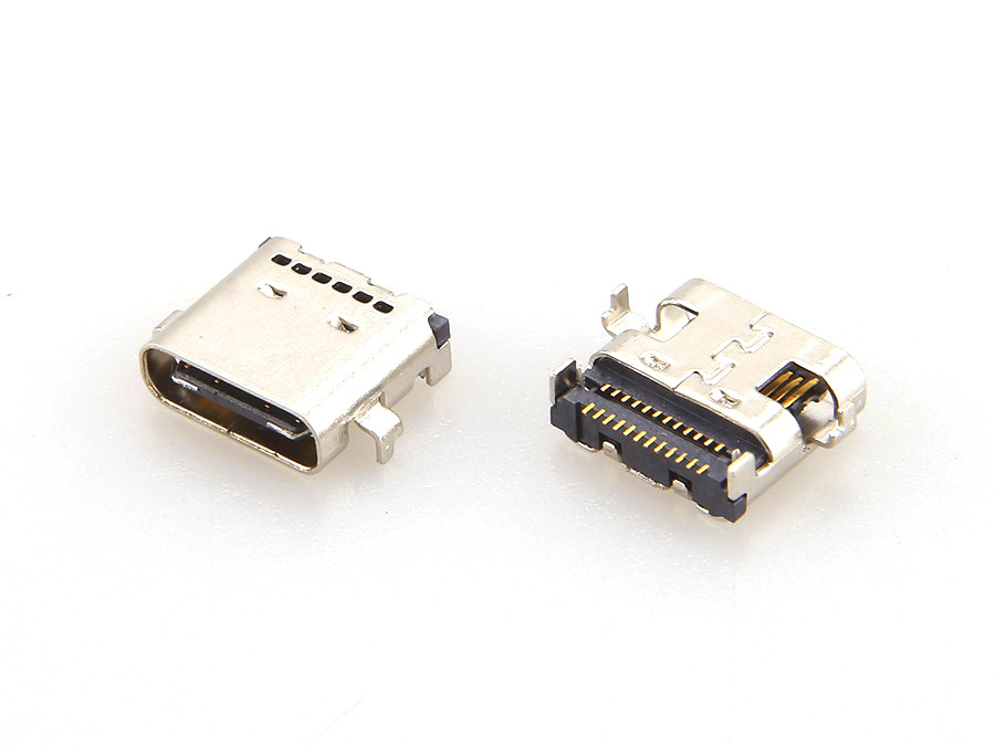 USB 3.1 TYPE CF 母座 24PIN 沉板0.80mm 双排式 SMT