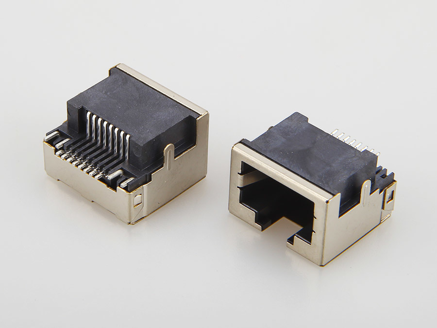 RJ45 8PIN female socket sink plate type H=4.20mm without light SMT