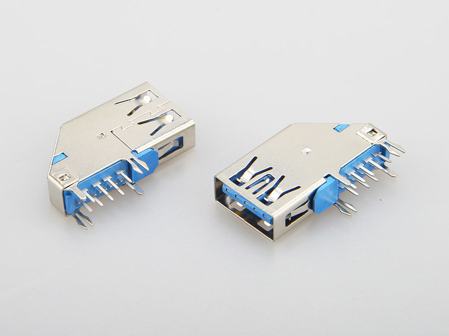 USB 3.0 AF Female 9PIN Side Insert DIP 90 Degree