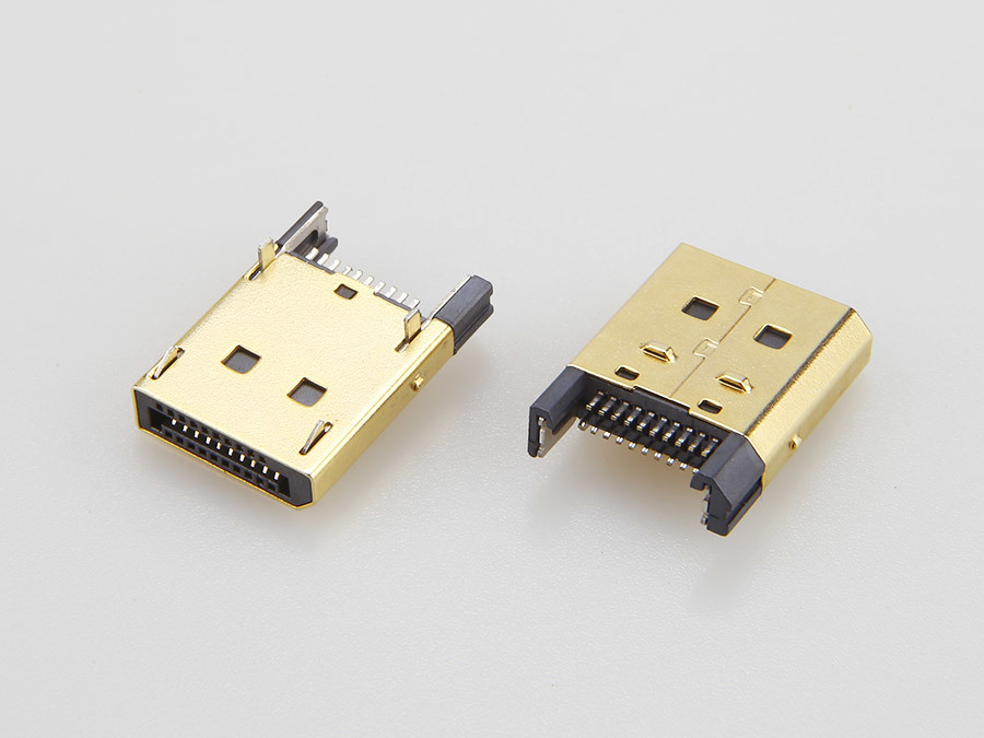 DisplayPort Male Clamp Type With Hook Gold Plated