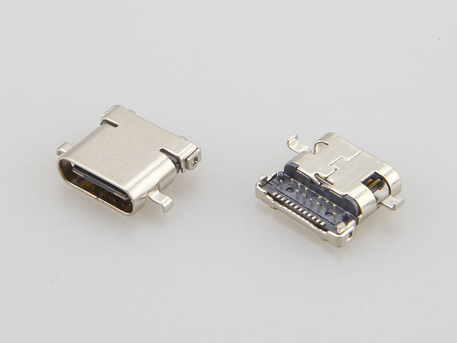 USB 3.1 TYPE CF female socket 24PIN sinking board single shell 8.65mm front plug and back stick type DIP+SMT