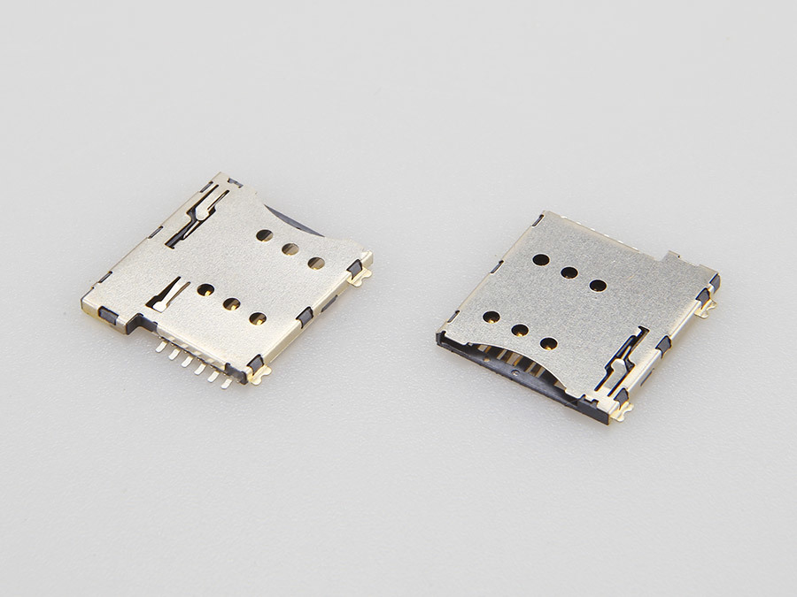MICRO SIM CARD PUSH surface elastic + surface non-elastic SMT