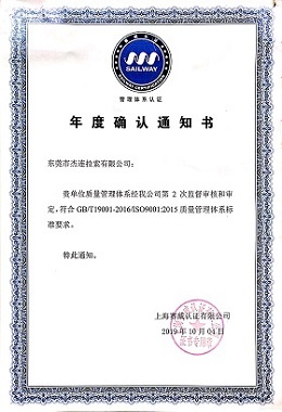 Annual confirmation notice Annual confirmation notice