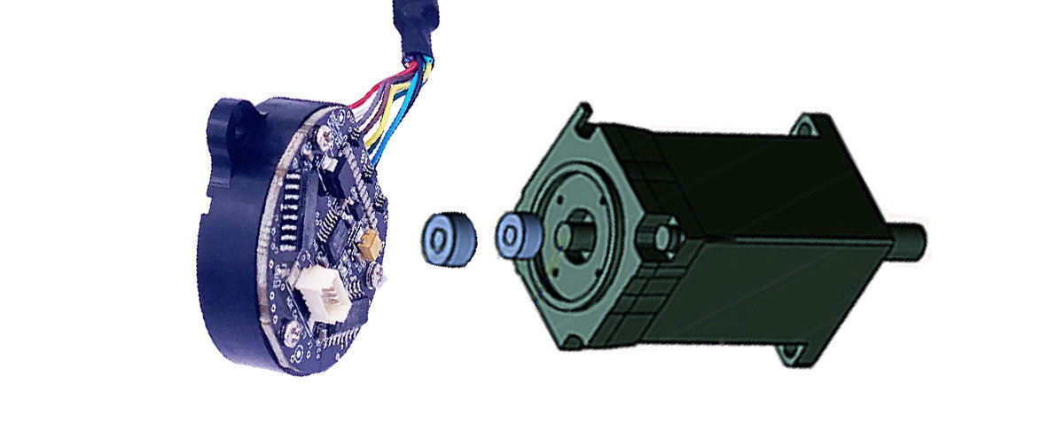 Split magnetic servo encoder