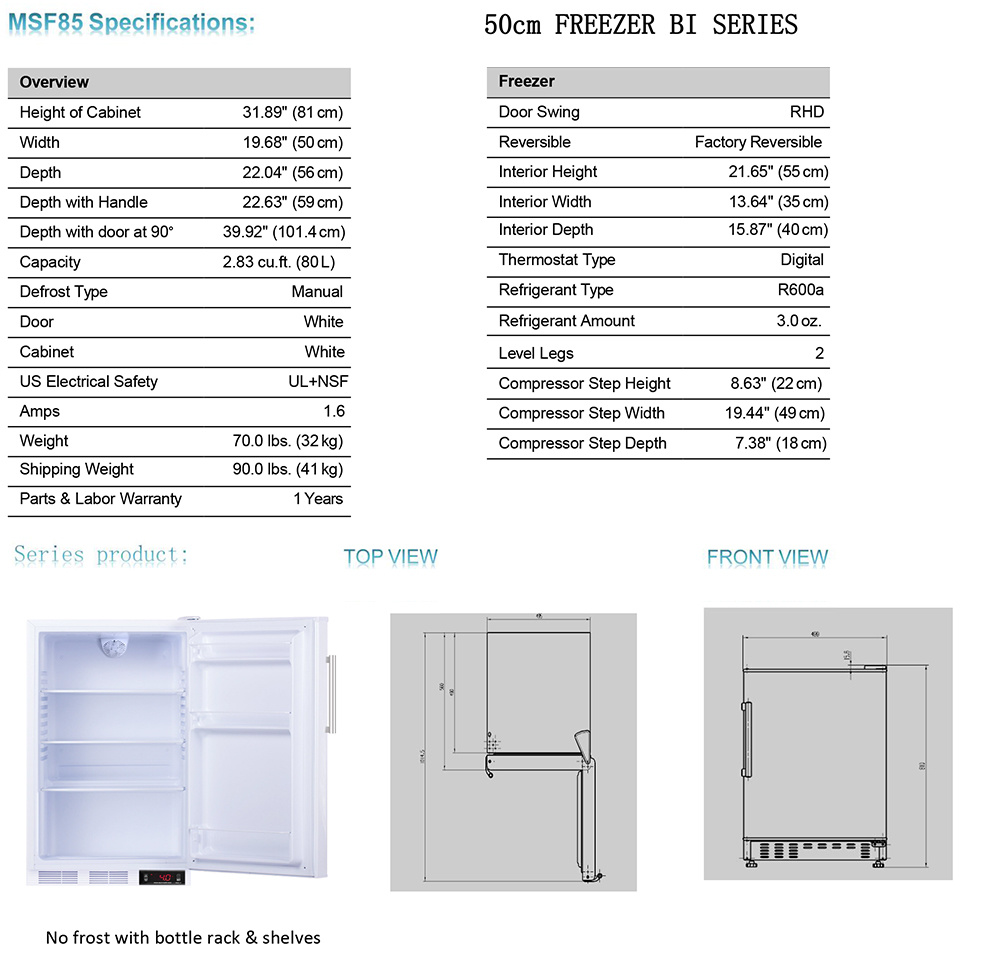 50cm FREEZER BI SERIES 