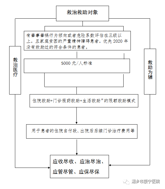 湘乡市康宁医院重点民生实事项目救治救助方式公示示意图