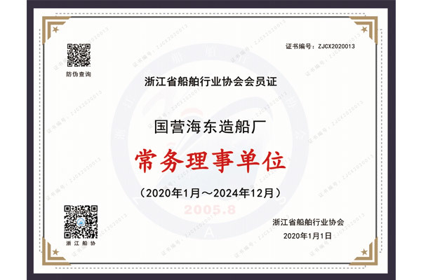 Executive Director Unit of Zhejiang Shipbuilding Industry Association