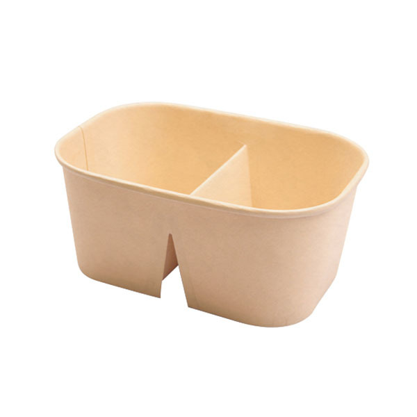 Fanpak® Versatile Two Compartmented Rectangular Paper Bowl