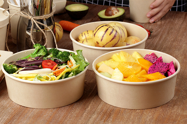 26oz Large Salad Paper Bowls with Lids Disposable Food Containers