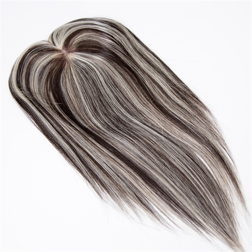 3X4＂Brazilian Hair Off Black Highlight White Silk Base Toppers