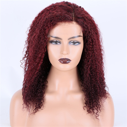 Remy Hair Red Color Curly 5*5＂ HD Lace Closure Wigs